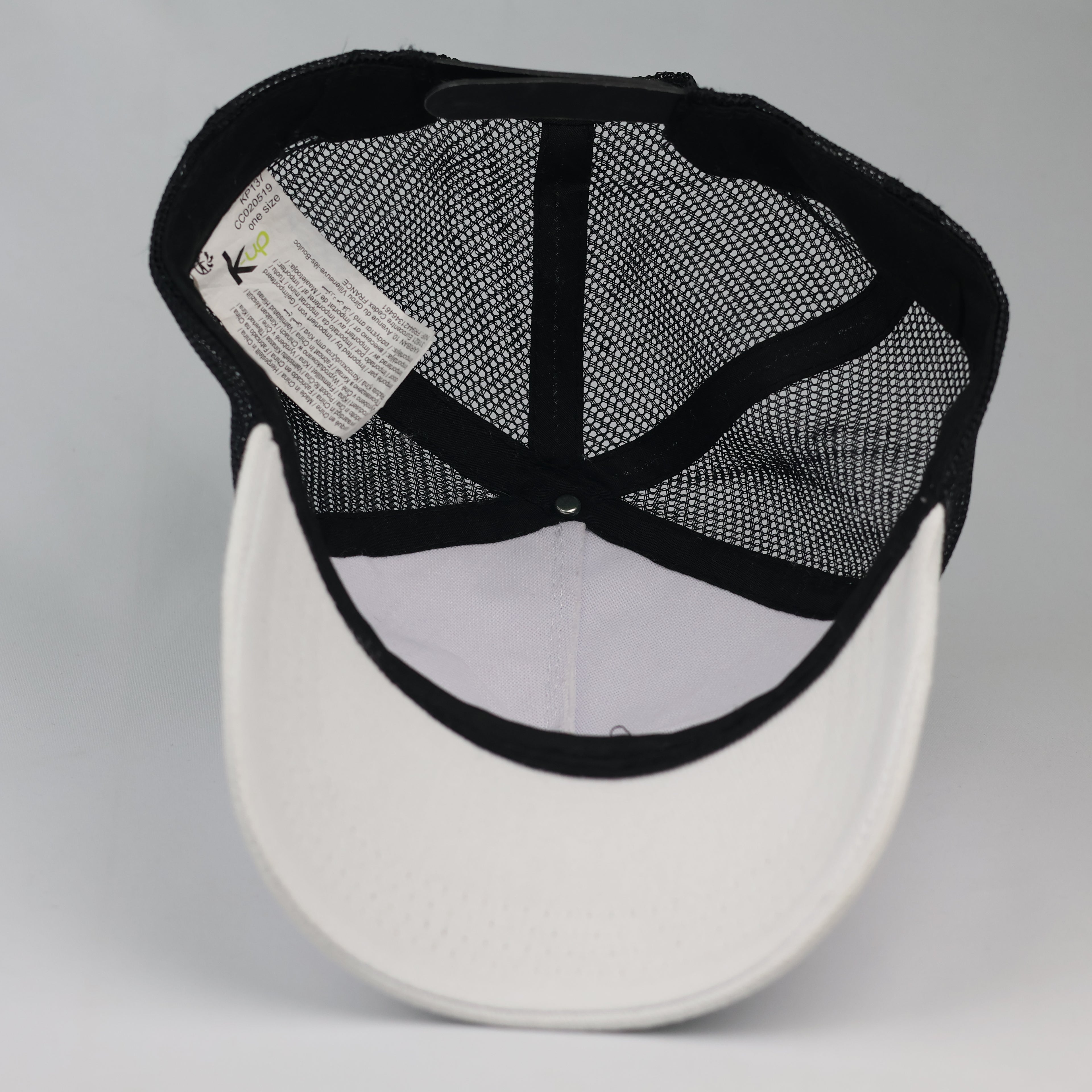 Thrifted K-Up White and Black Snapback Trucker Cap