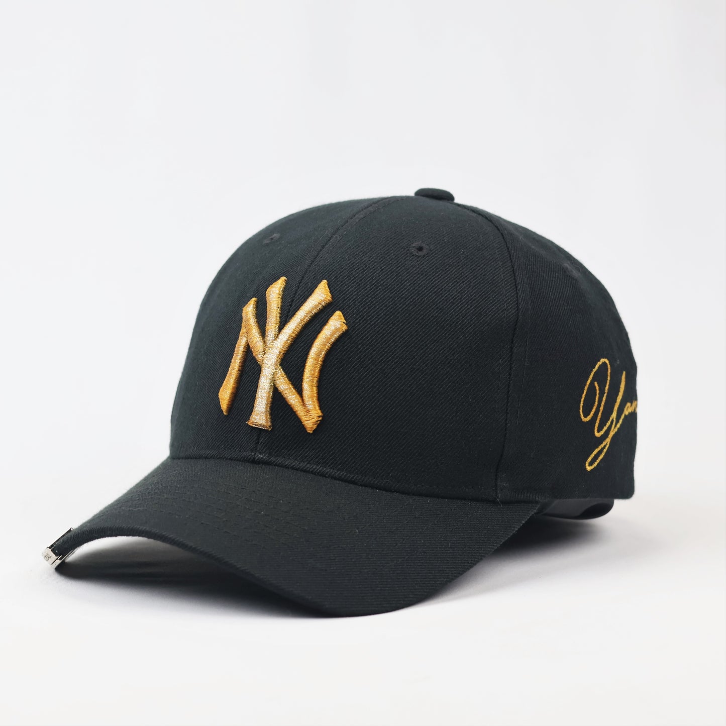 Vintage MLB New York Yankees Gold Embroidered Thrifted Cap - Black