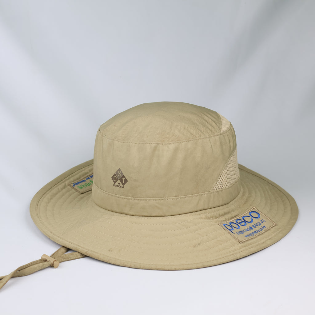 Thrifted Diadora Hiking Bucket Hat with Neck Cord