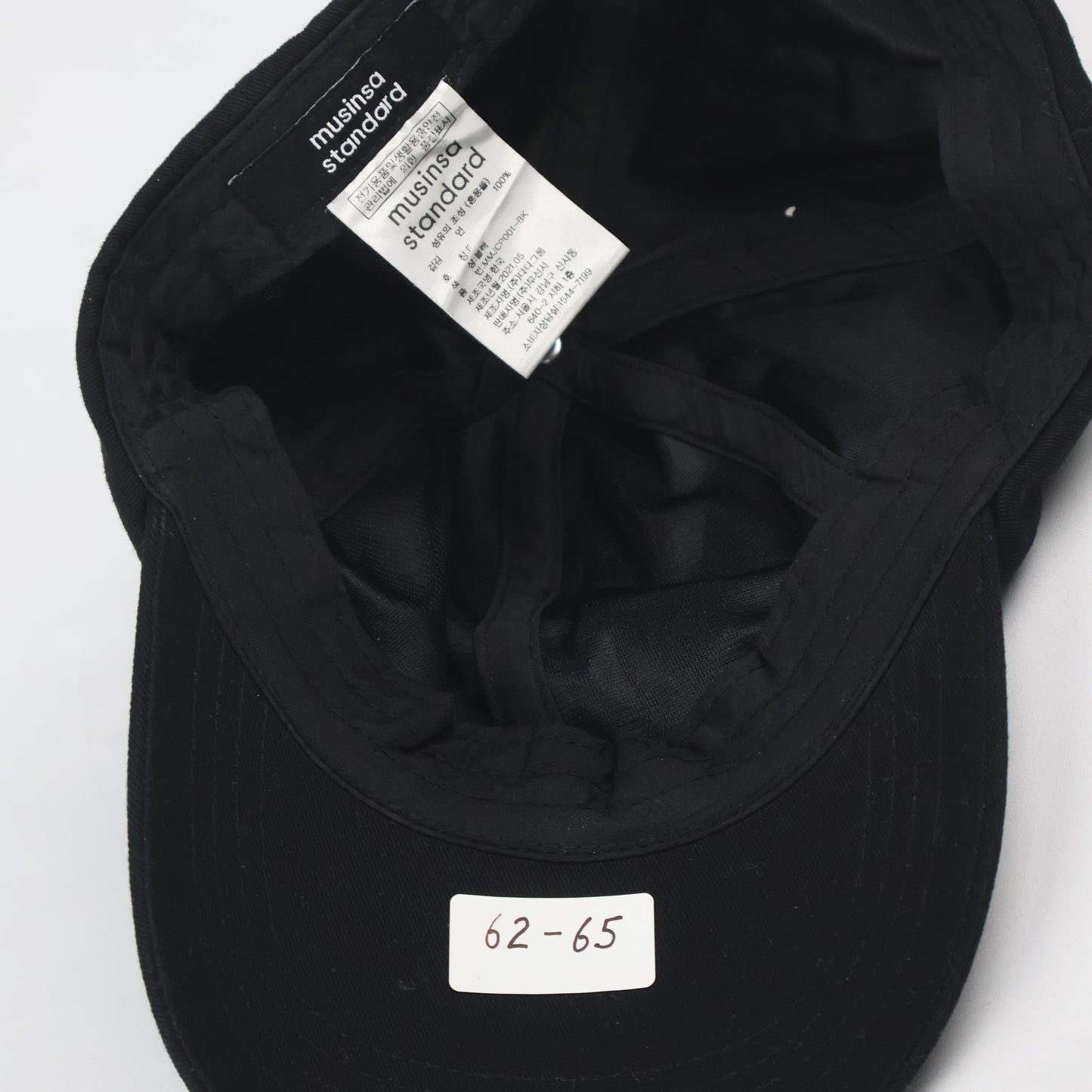 "musinsa standard" 100% Cotton Black Strapback Cap