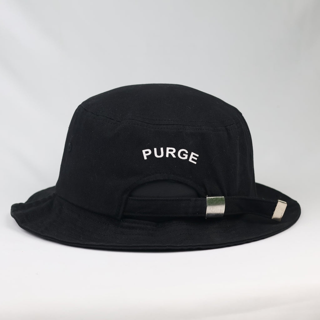 Thrifted Hanlianxiu Black Cotton Purge Bucket Hat