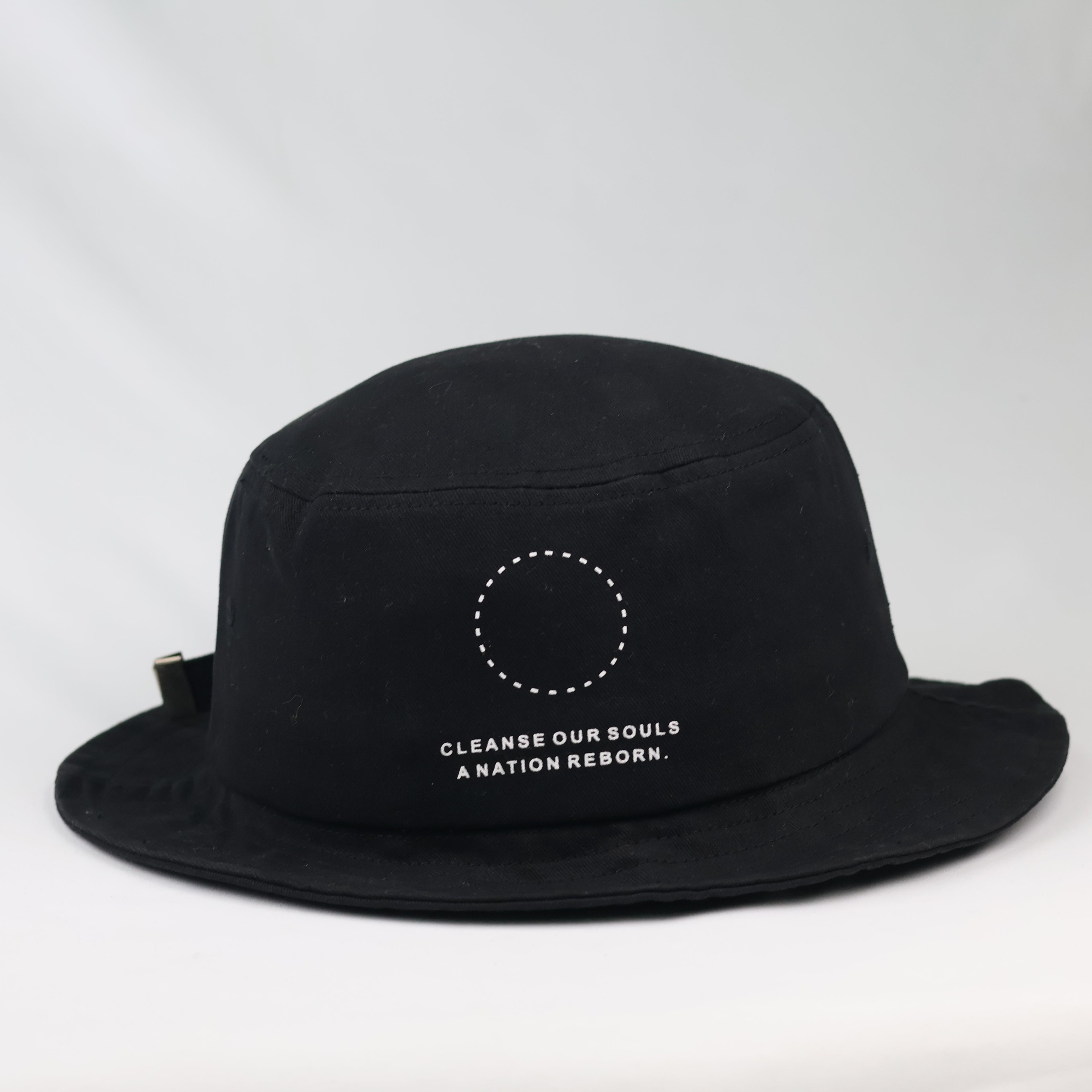 Thrifted Hanlianxiu Black Cotton Purge Bucket Hat