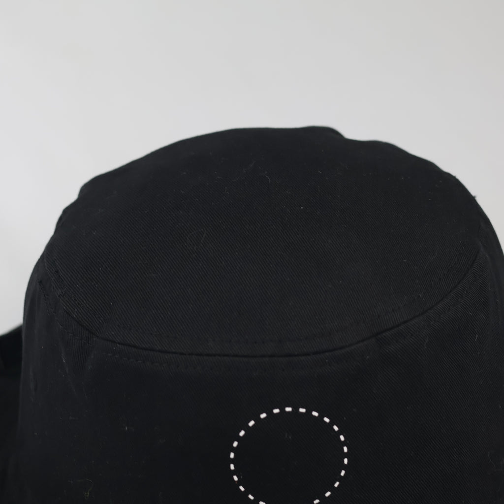 Thrifted Hanlianxiu Black Cotton Purge Bucket Hat