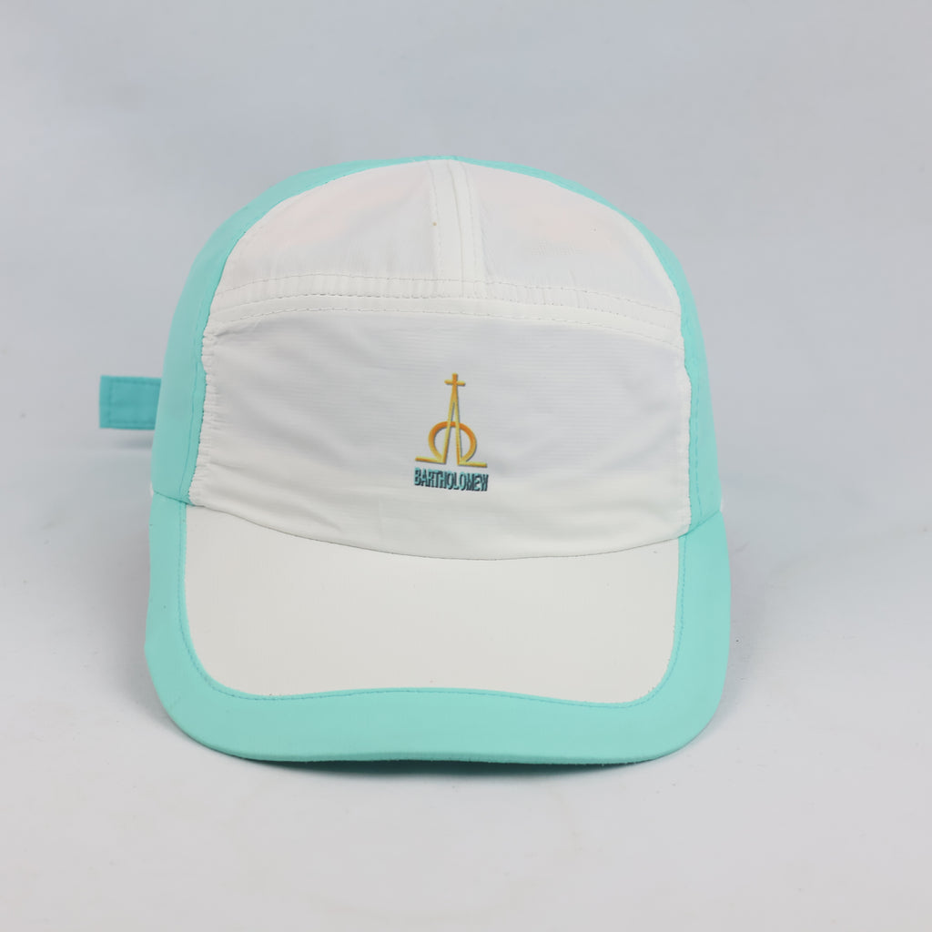 Thrifted Bartholomew Embroidered Nylon Sport Cap | Pastel Green 5-Panel Hat | 10264