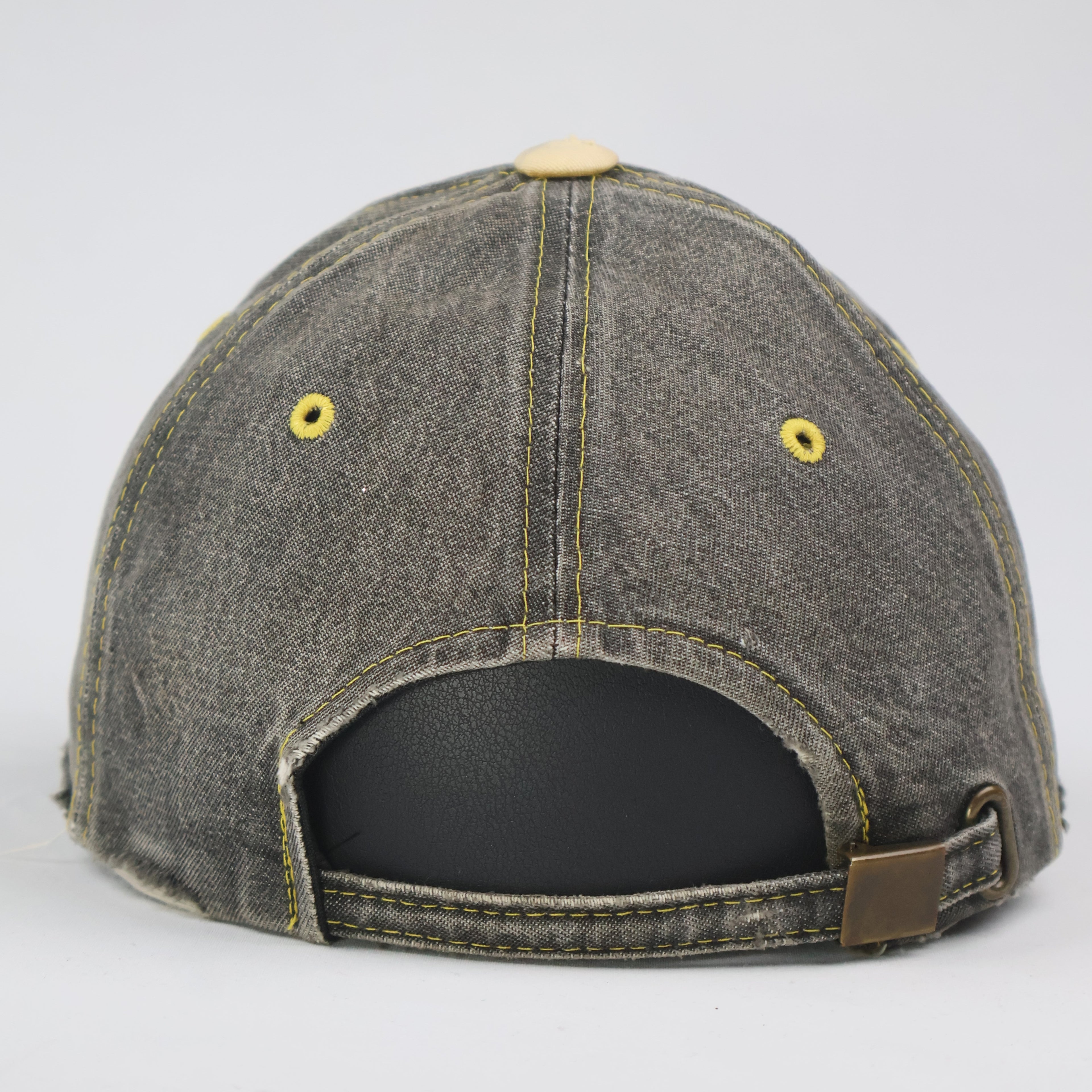 Embroidered Script Vintage Wash Cap - Distressed Black
