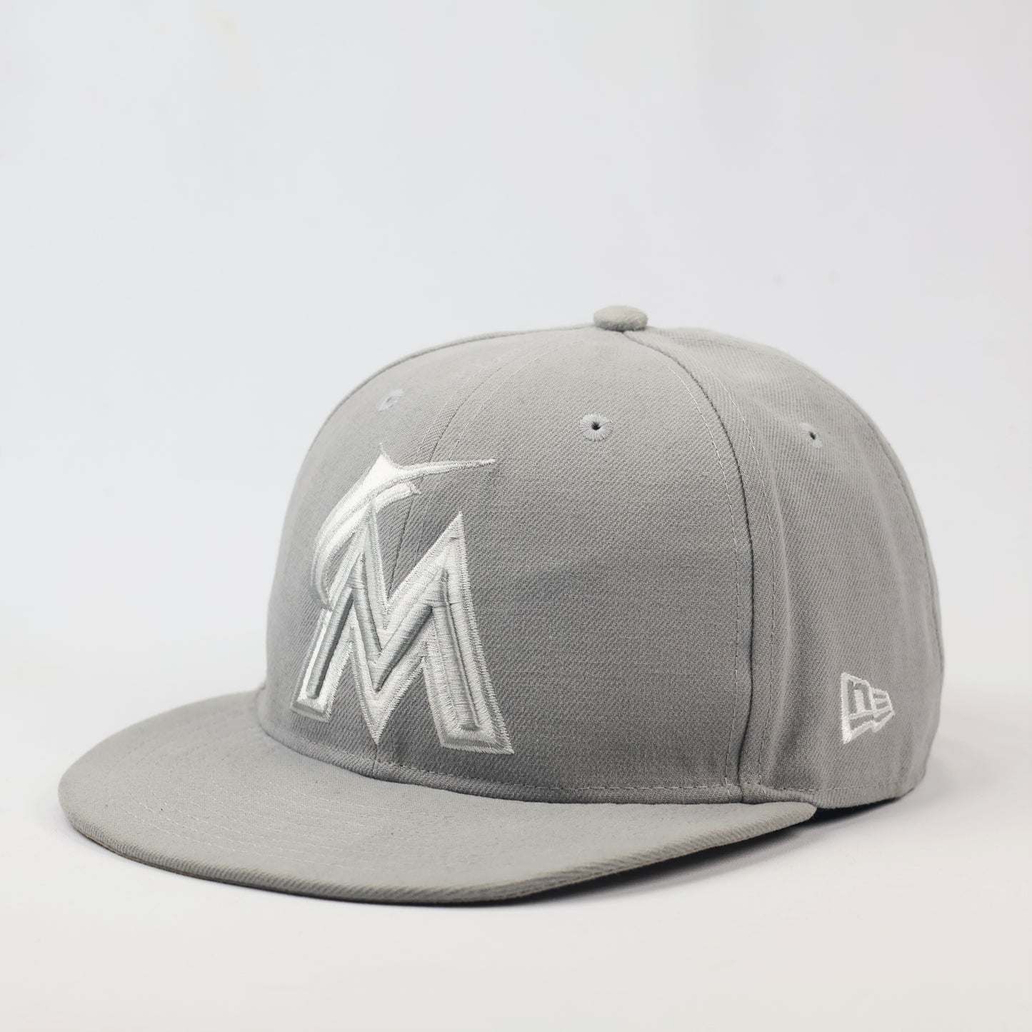Vintage Miami Marlins MLB Fitted Cap | Grey New Era 59FIFTY | Size 7 3/8