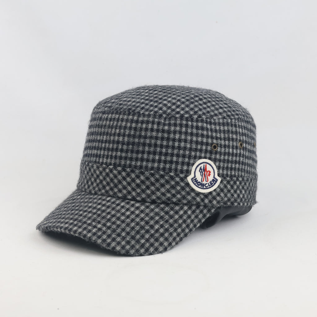 Thrifted Moncler Black & Grey Checkered Patrol Cap | 10310