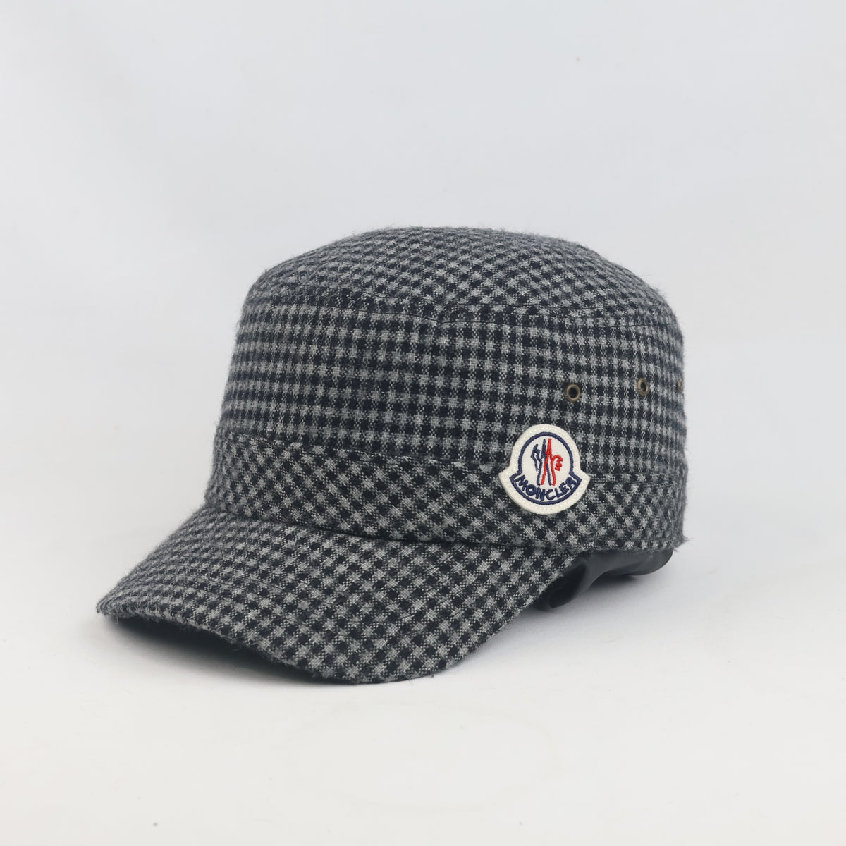 Thrifted Moncler Black & Grey Checkered Patrol Cap | 10310