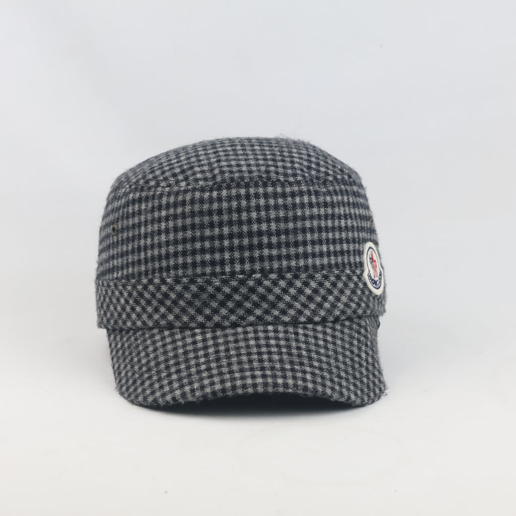 Thrifted Moncler Black & Grey Checkered Patrol Cap | 10310