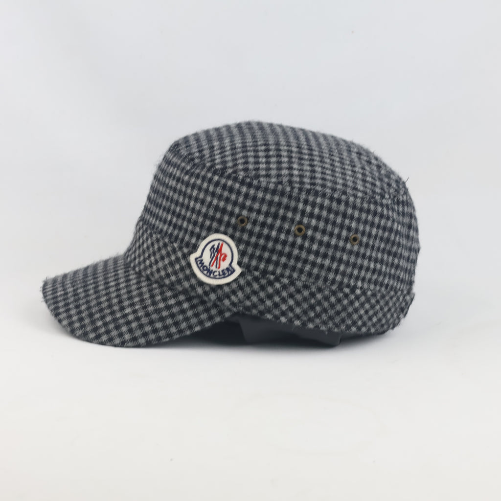 Thrifted Moncler Black & Grey Checkered Patrol Cap | 10310