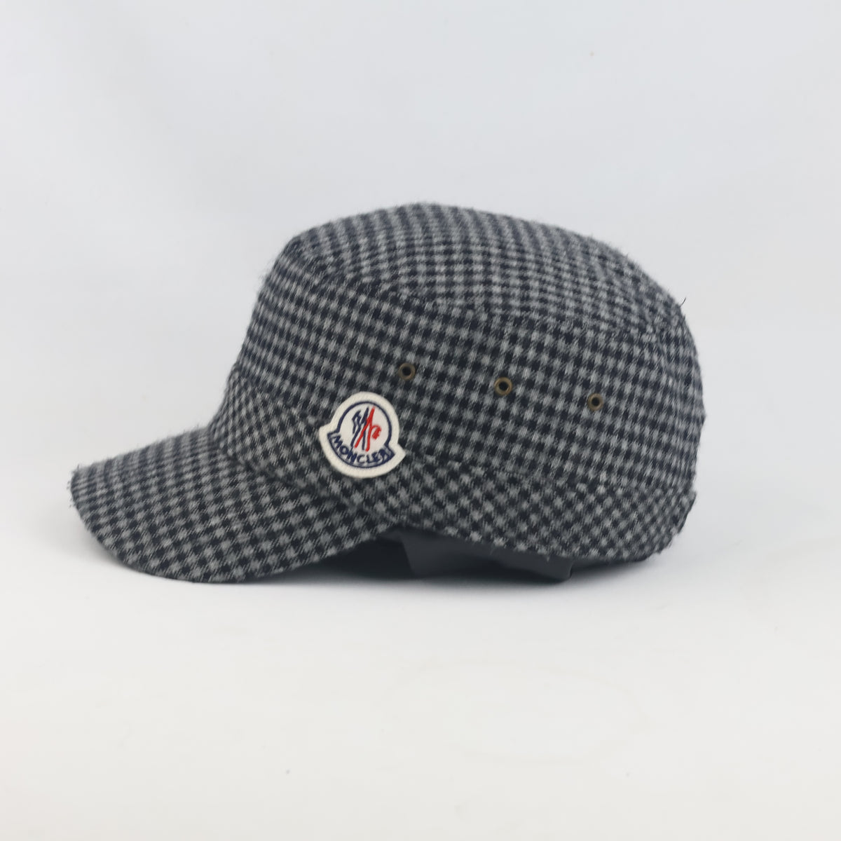 Thrifted Moncler Black & Grey Checkered Patrol Cap | 10310