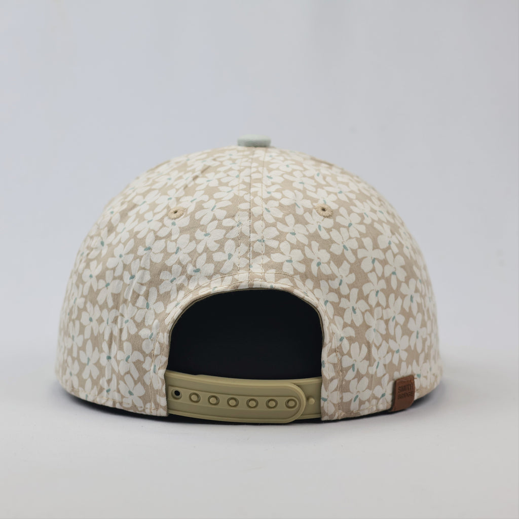 Smith Bridge New York Floral Thrifted Snapback Cap - Beige & White