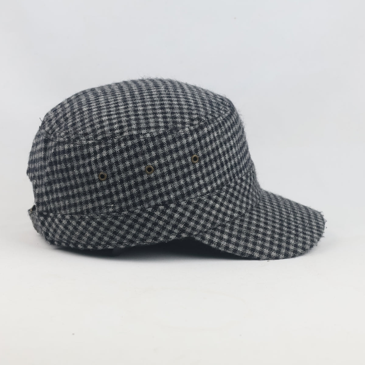 Thrifted Moncler Black & Grey Checkered Patrol Cap | 10310