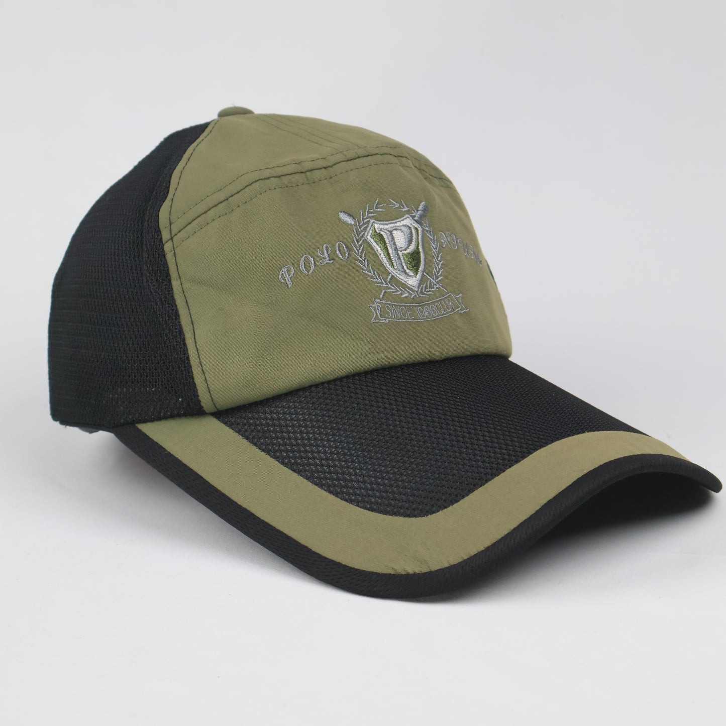 "Polo Njum 1966 Club" Mesh Panel Cap - Olive/Black
