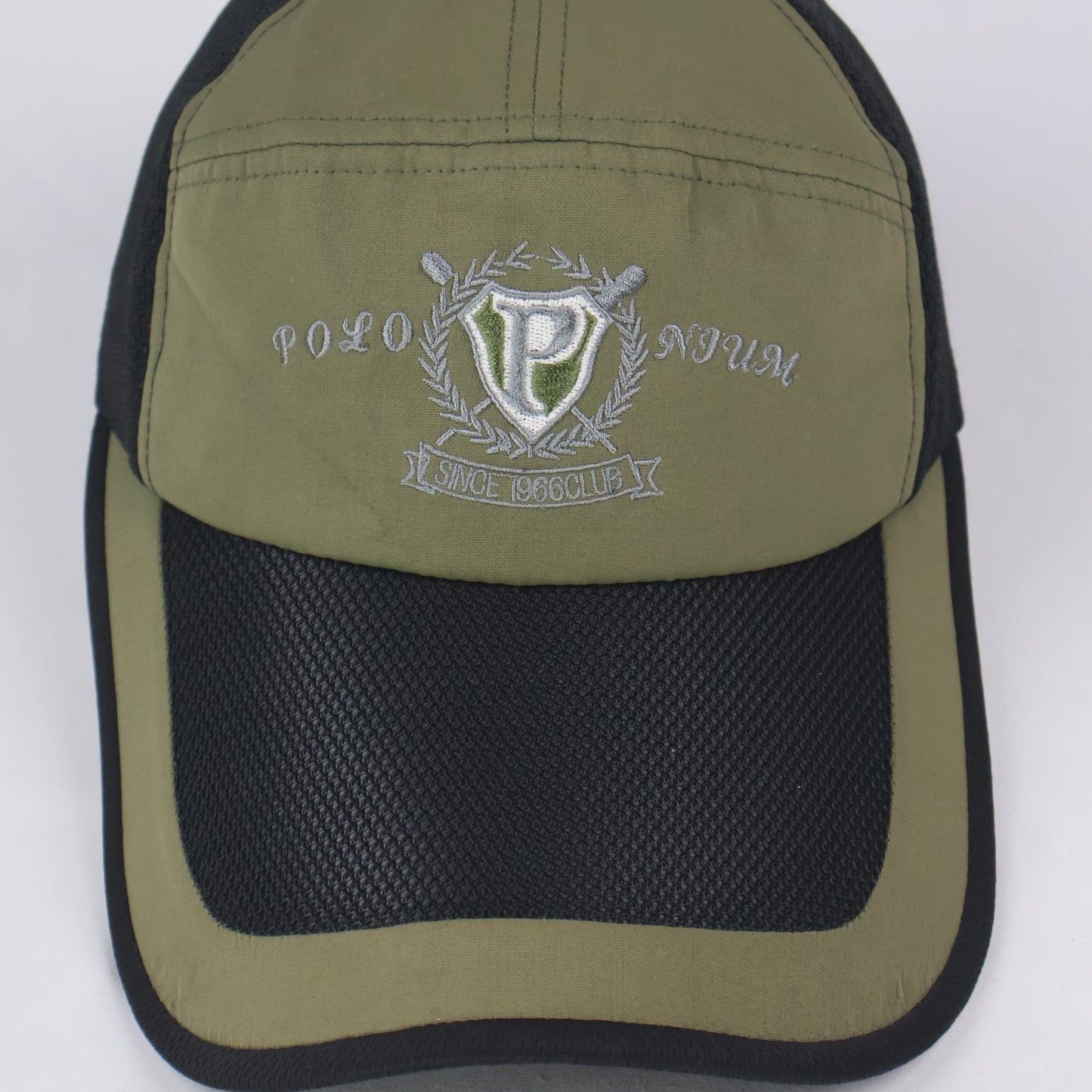 "Polo Njum 1966 Club" Mesh Panel Cap - Olive/Black