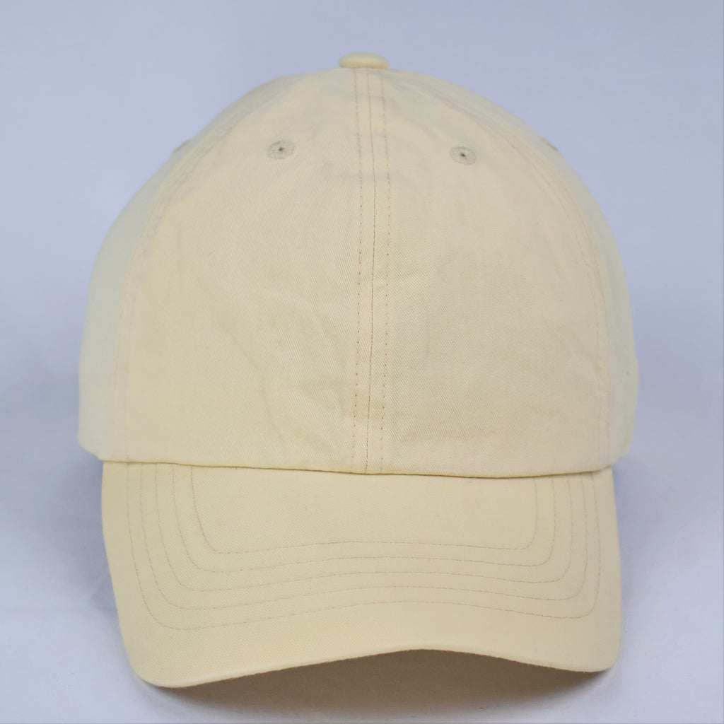 "JAJU" Classic Blank Dad Cap - Cream/Yellow