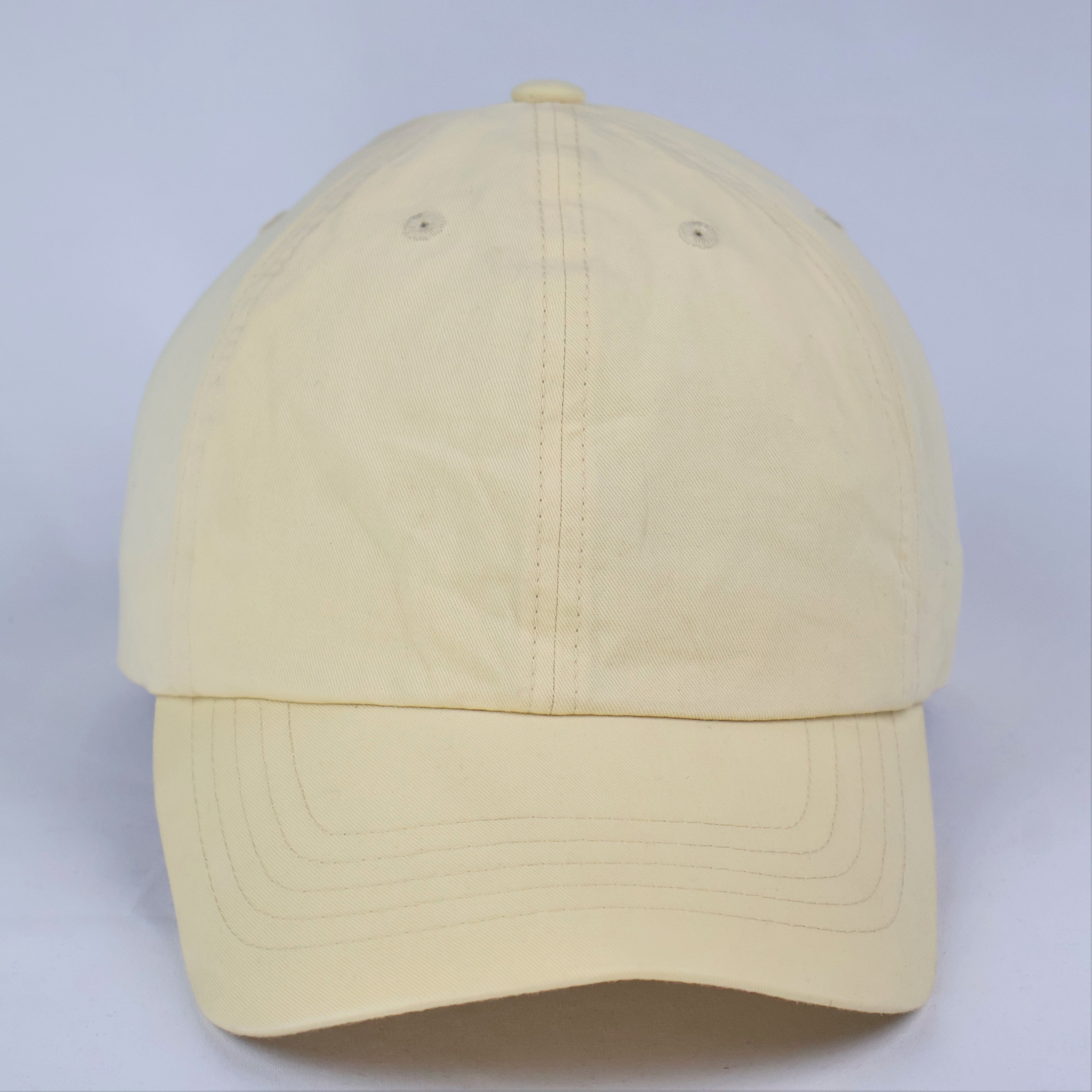 "JAJU" Classic Blank Dad Cap - Cream/Yellow