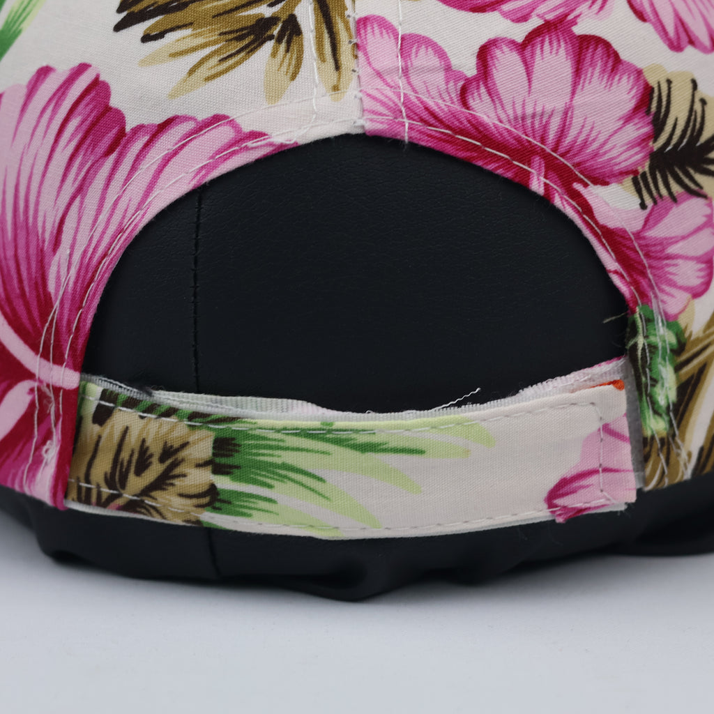 Thrifted New York Tropical Hibiscus Print Summer Hat