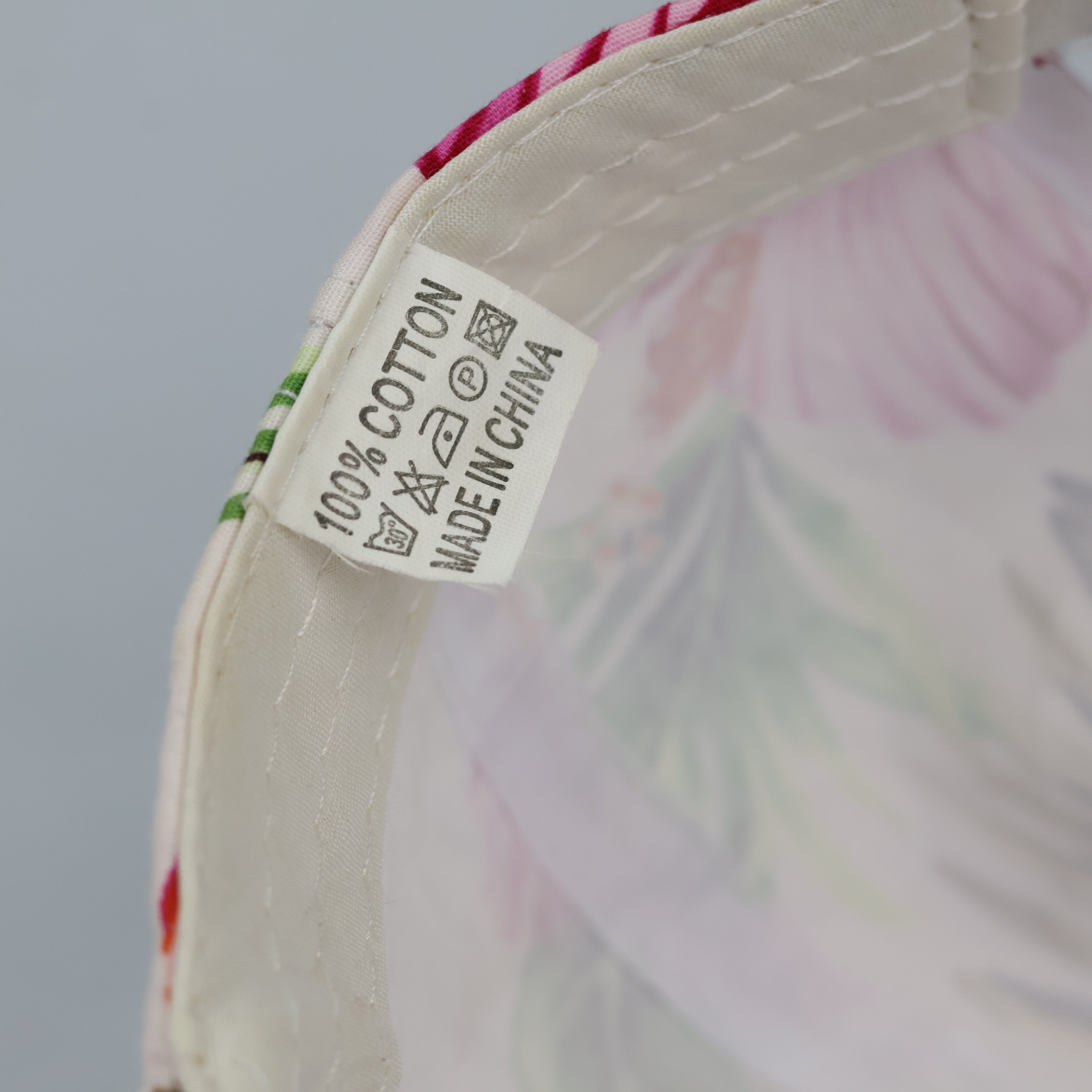 Thrifted New York Tropical Hibiscus Print Summer Hat