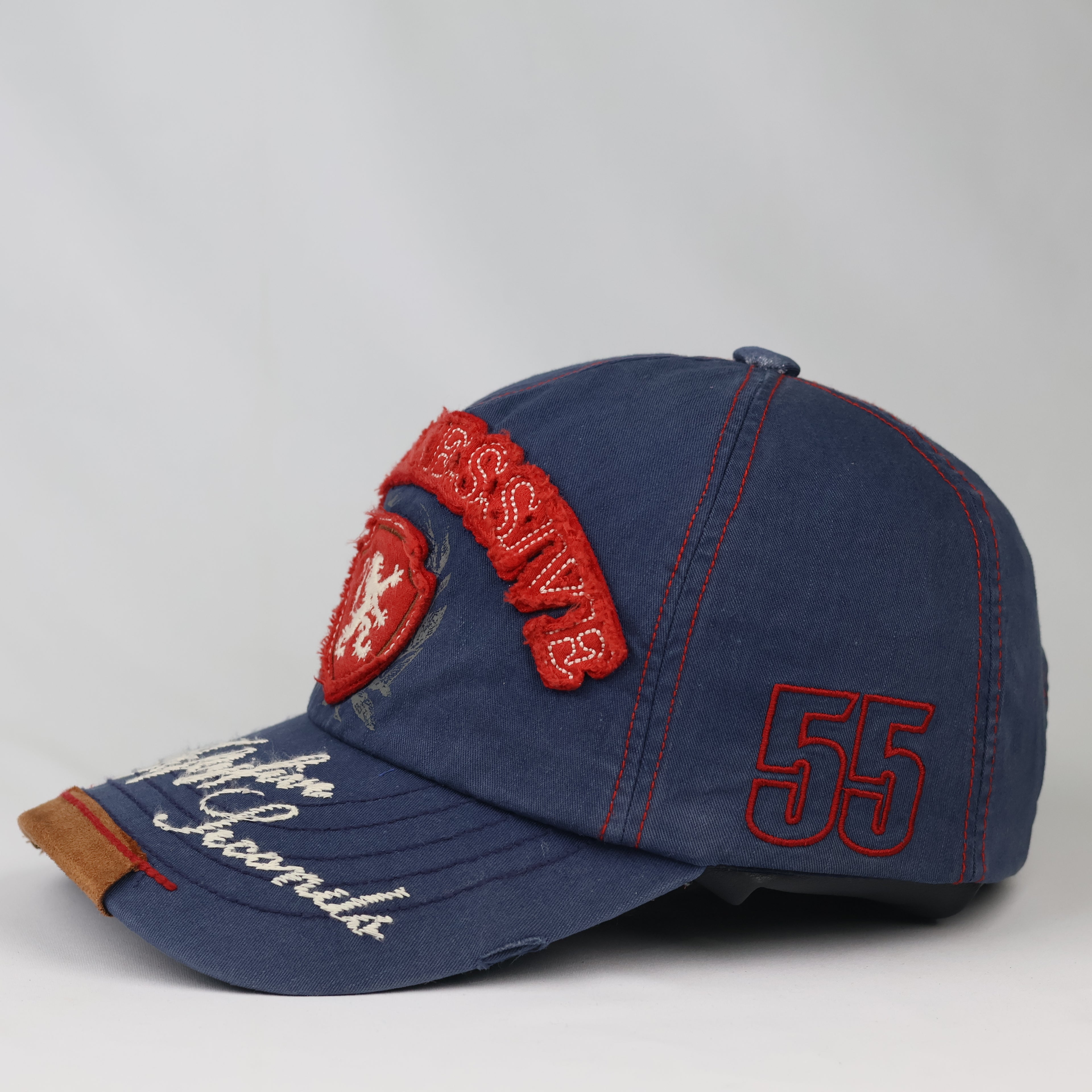 Thrifted EXR Heraldic Lion Navy Blue Strapback Dad Hat