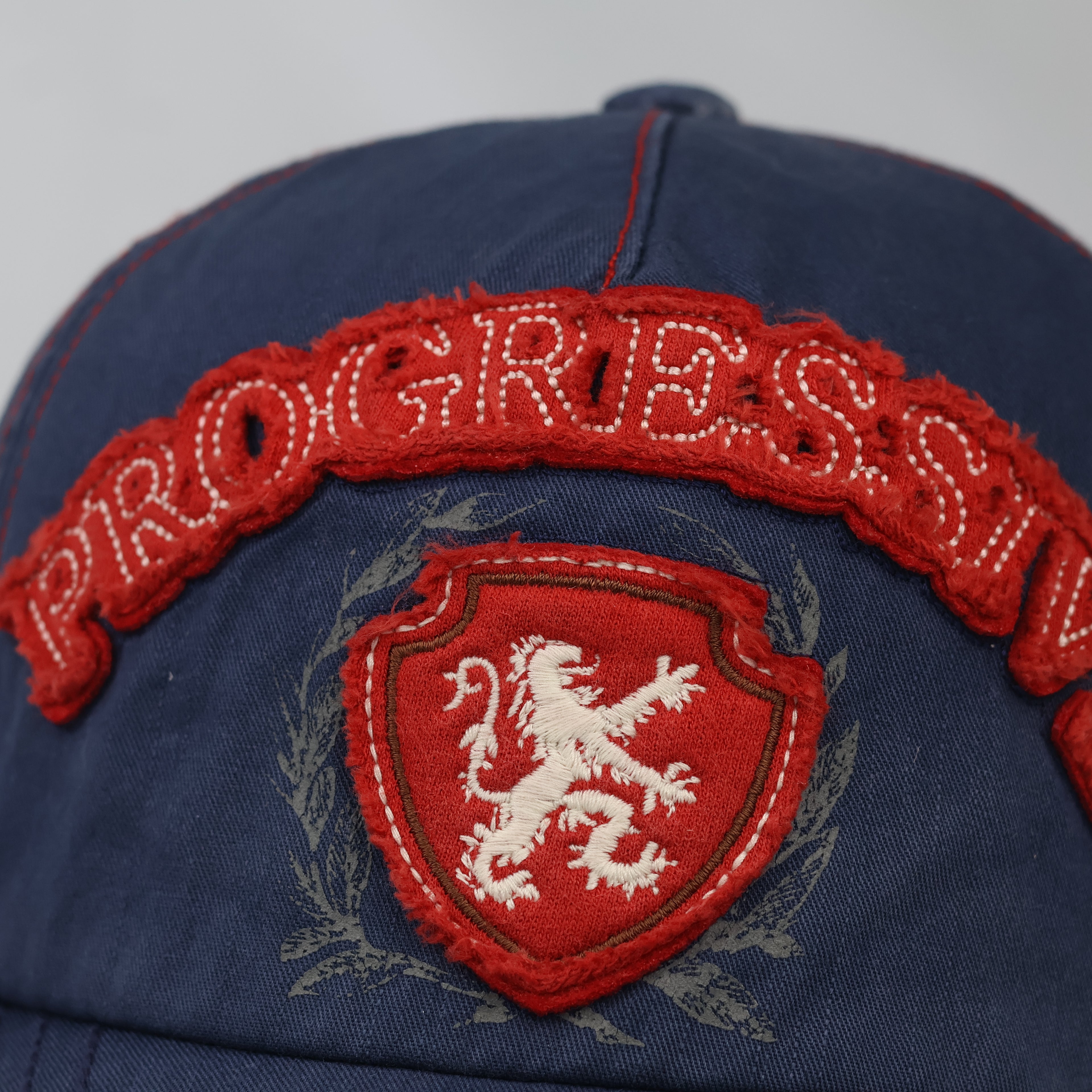 Thrifted EXR Heraldic Lion Navy Blue Strapback Dad Hat