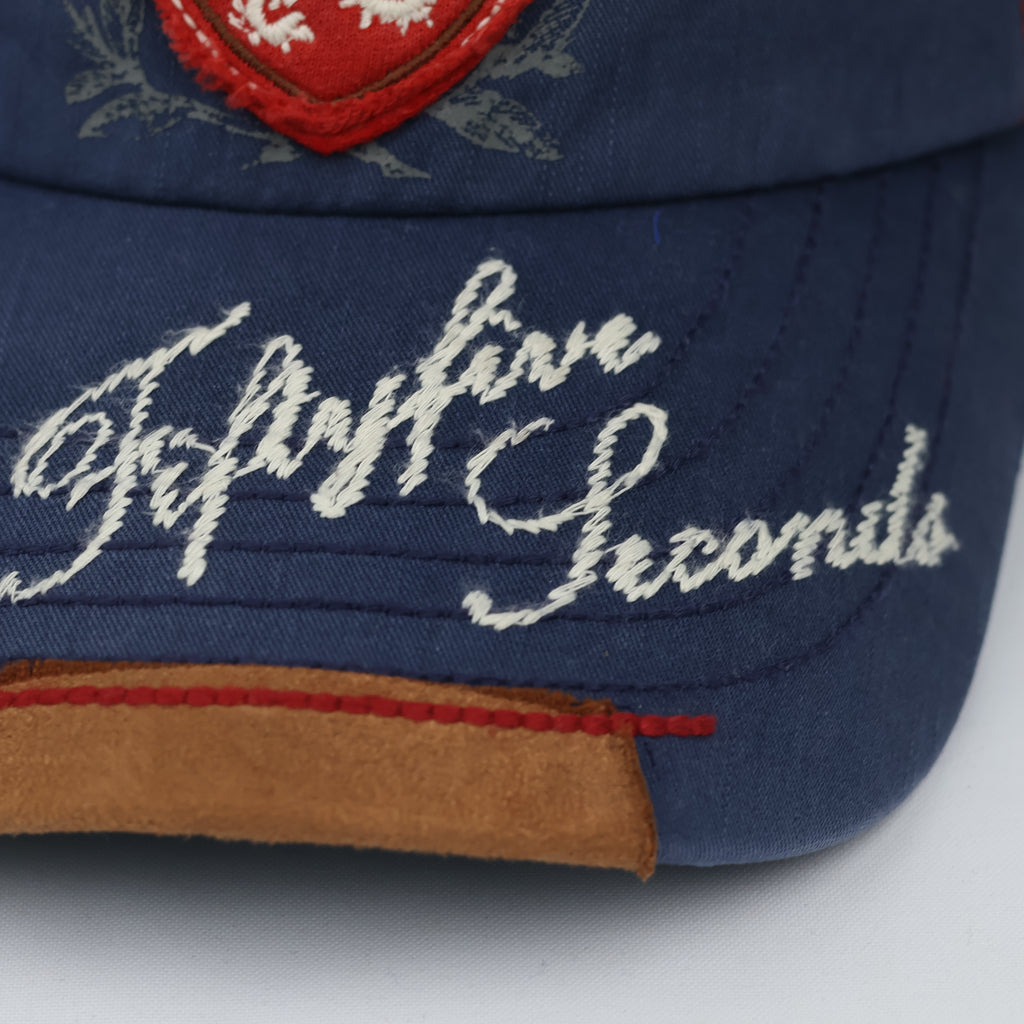 Thrifted EXR Heraldic Lion Navy Blue Strapback Dad Hat