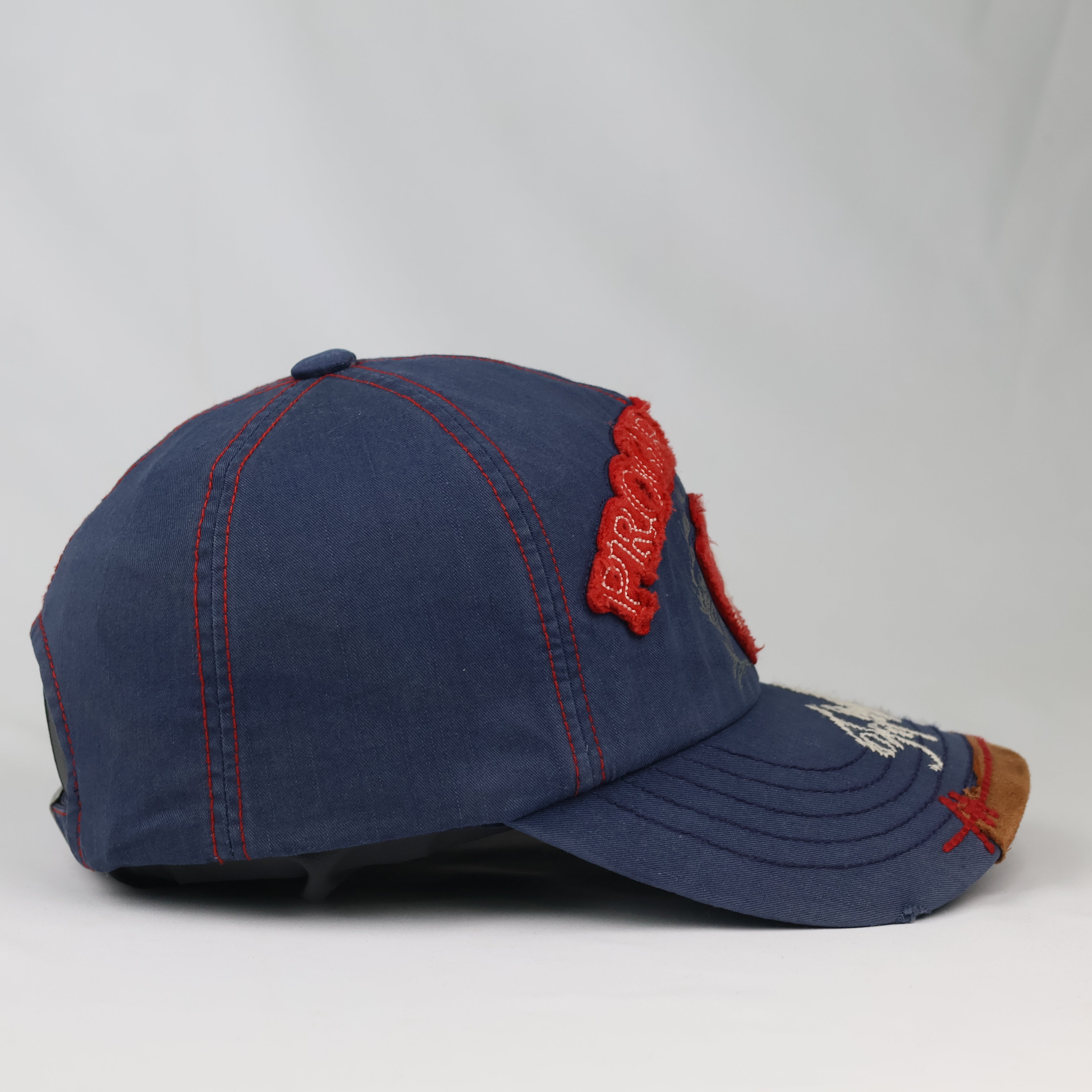 Thrifted EXR Heraldic Lion Navy Blue Strapback Dad Hat