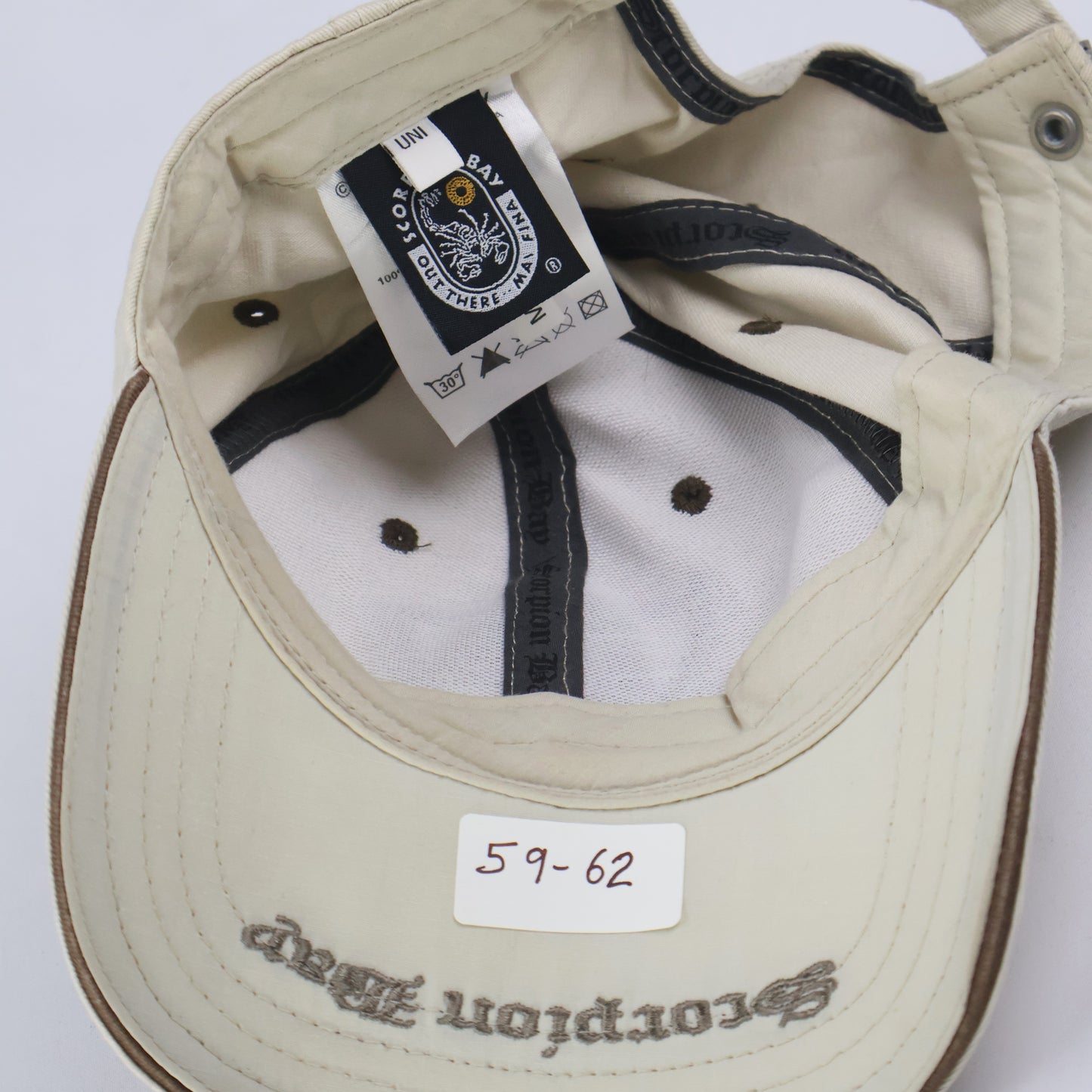 "Scorpion Bay" Embroidered Scorpion Crest Cap - Cream/Brown
