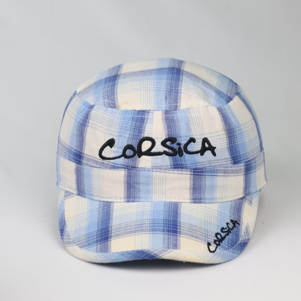 Thrifted Corsica Plaid Tartan Military Style Hat