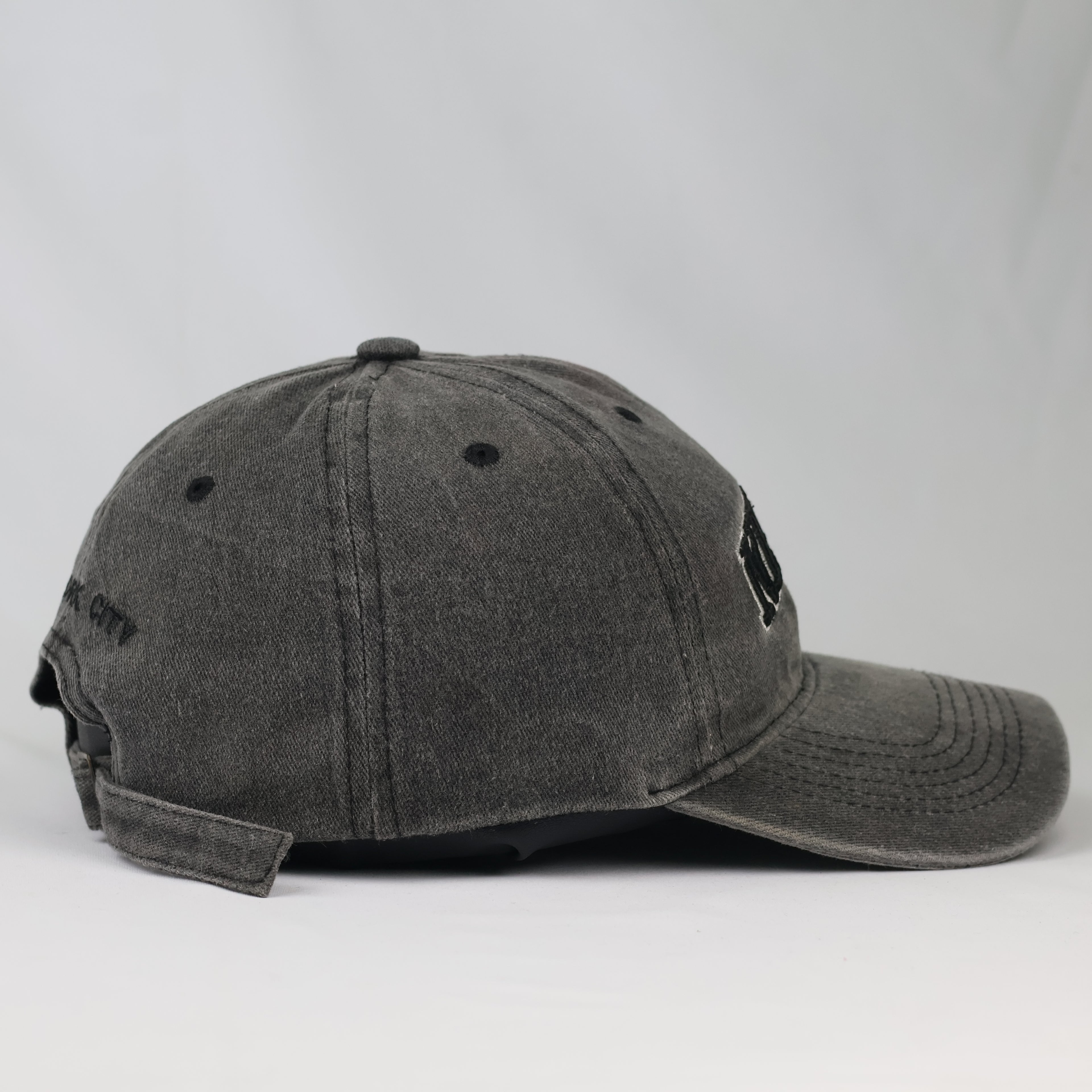Thrifted New York City Charcoal Grey Distressed Cap