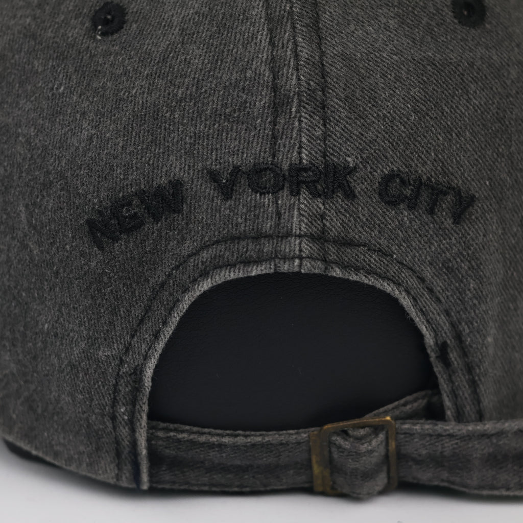 Thrifted New York City Charcoal Grey Distressed Cap