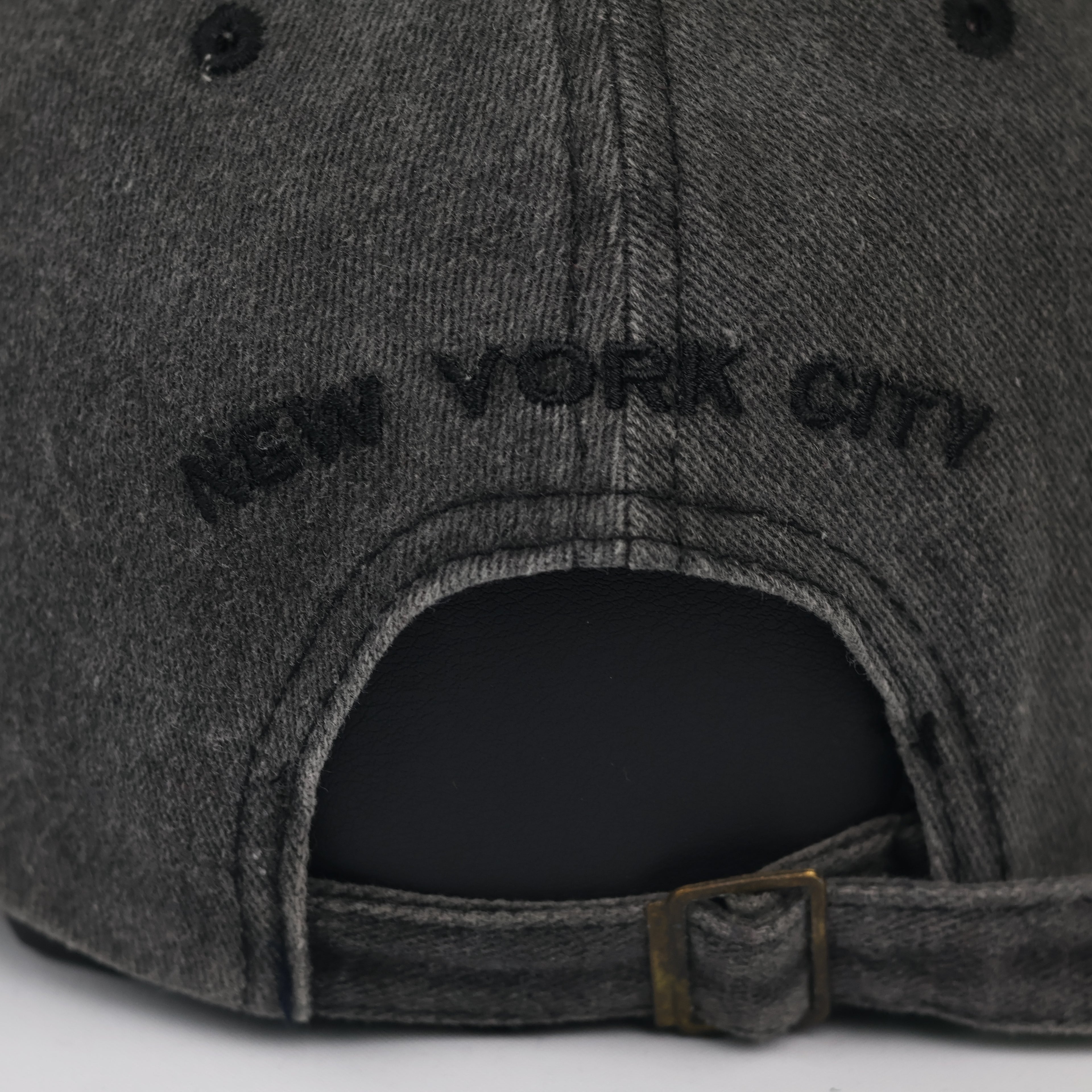 Thrifted New York City Charcoal Grey Distressed Cap