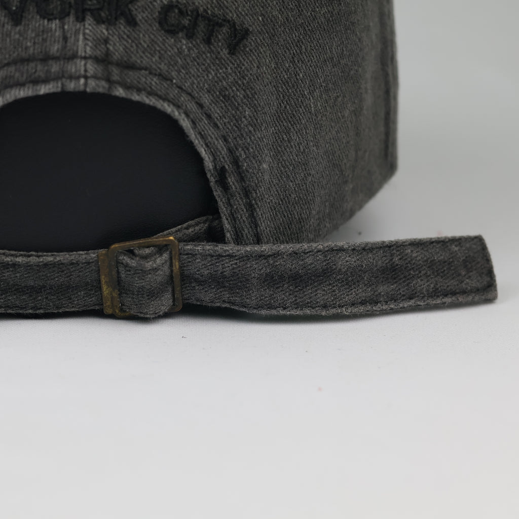 Thrifted New York City Charcoal Grey Distressed Cap