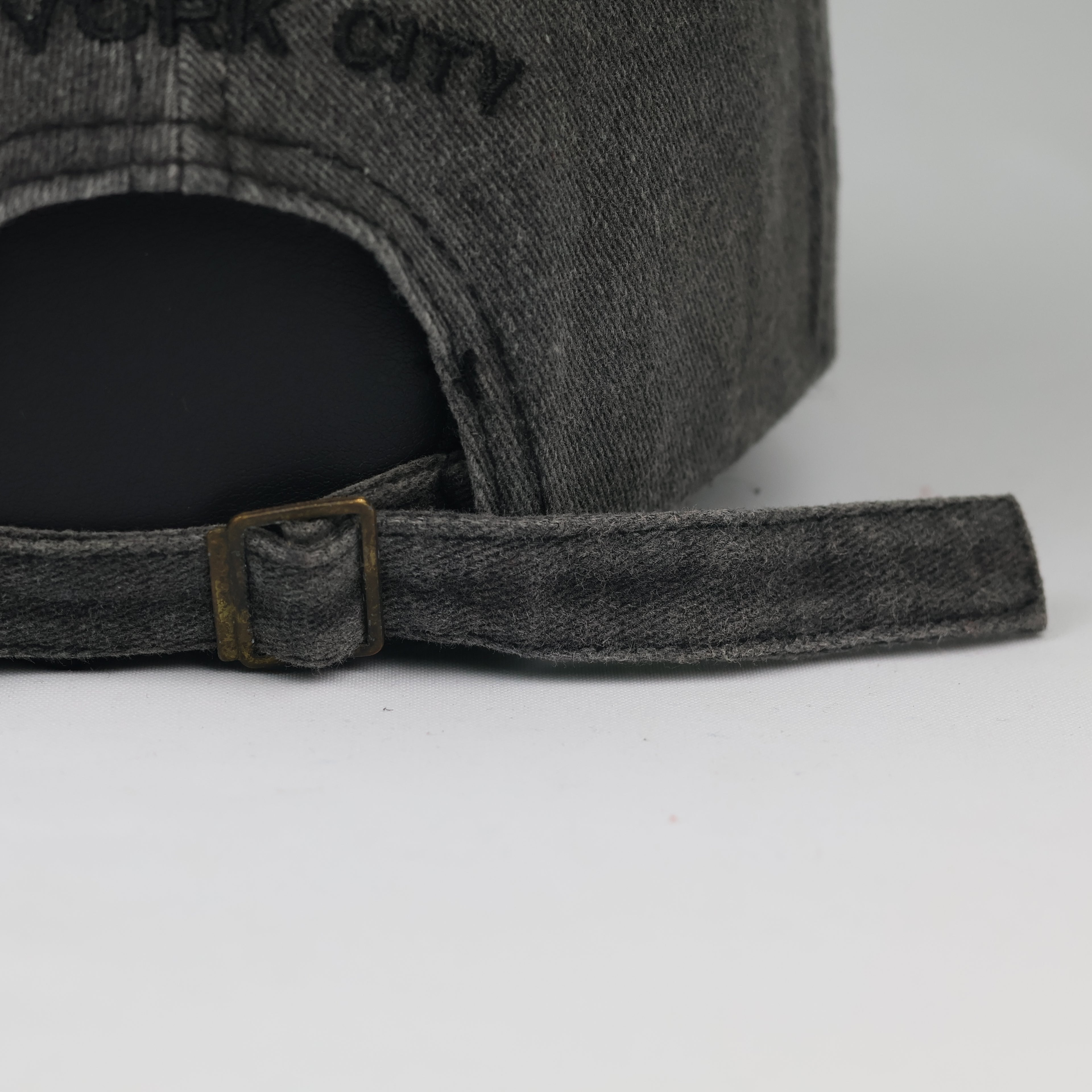 Thrifted New York City Charcoal Grey Distressed Cap