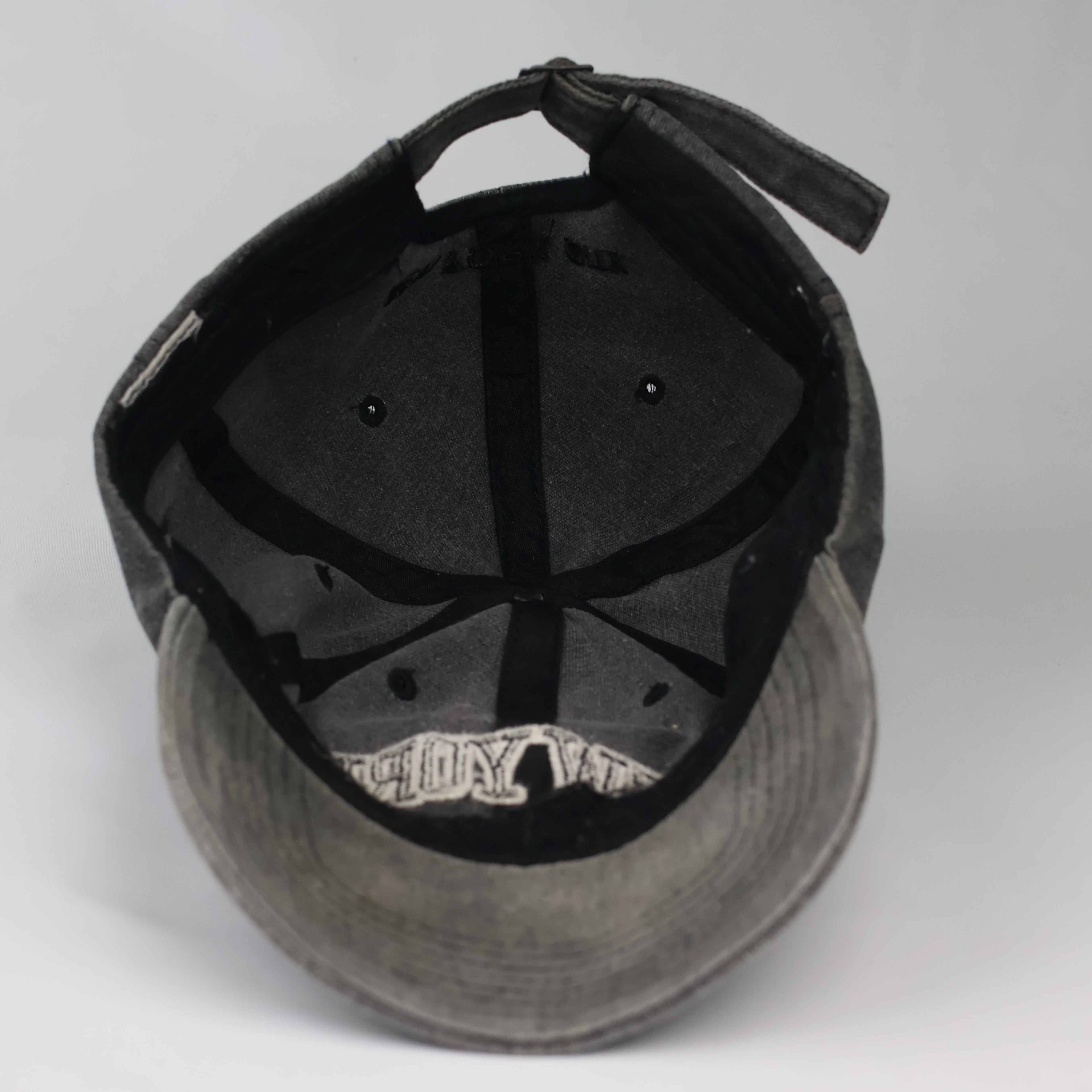 Thrifted New York City Charcoal Grey Distressed Cap