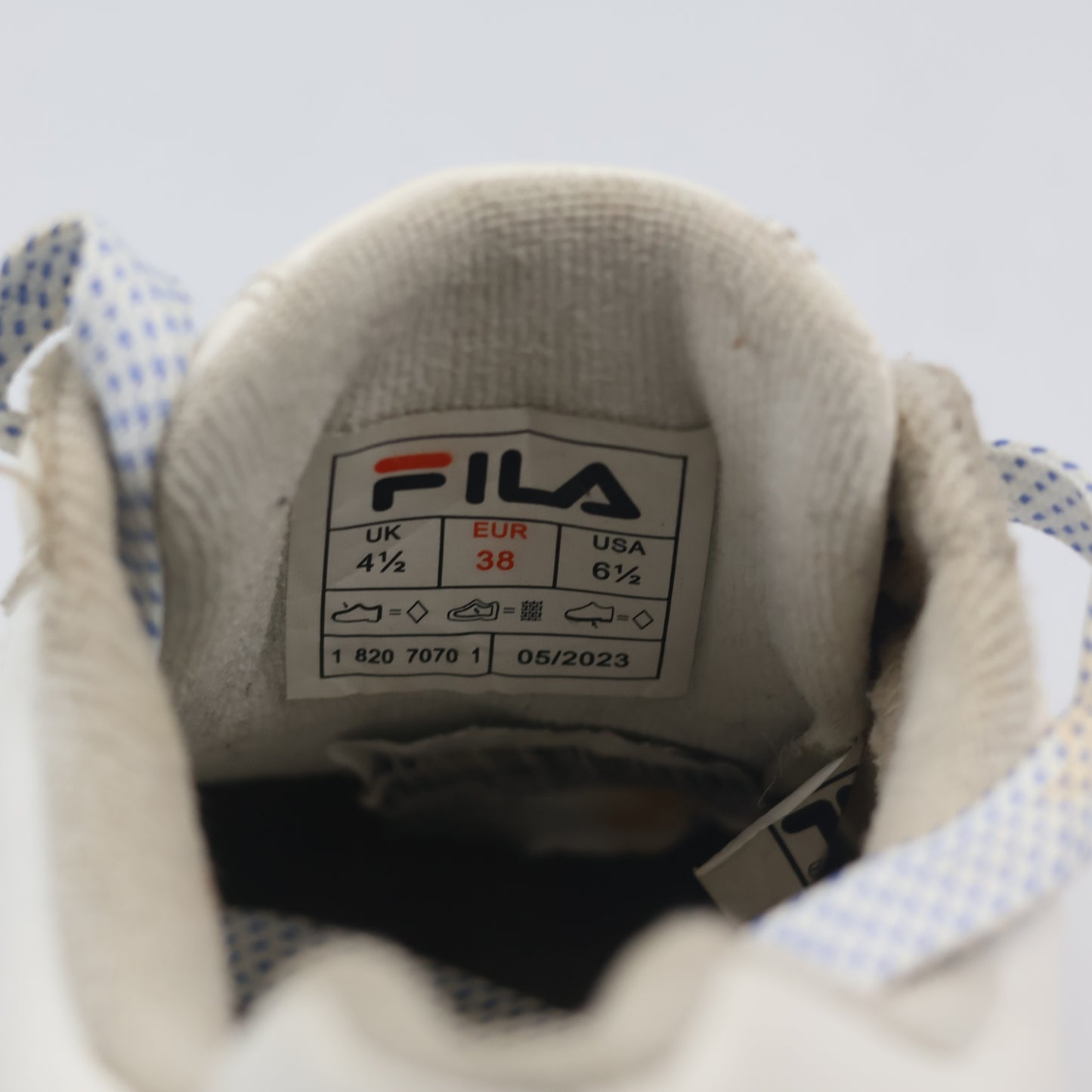 Thrifted FILA Chunky White Sneakers with Holographic Heel - EUR 38