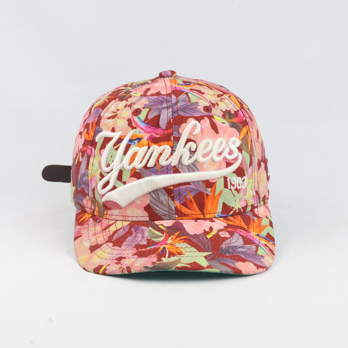 Thrifted MLB Yankees Floral Print Cap | Retro 1903 Script Strapback (58-60cm) | 10284