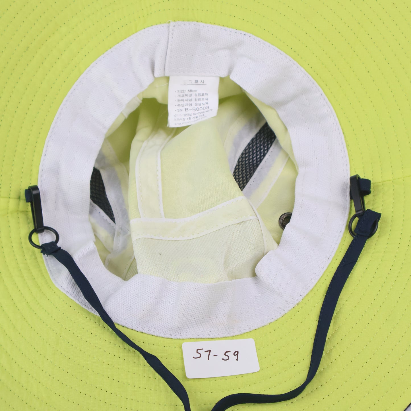 Thrifted Neon Yellow & Navy Safari Hat (Korean Event Item)