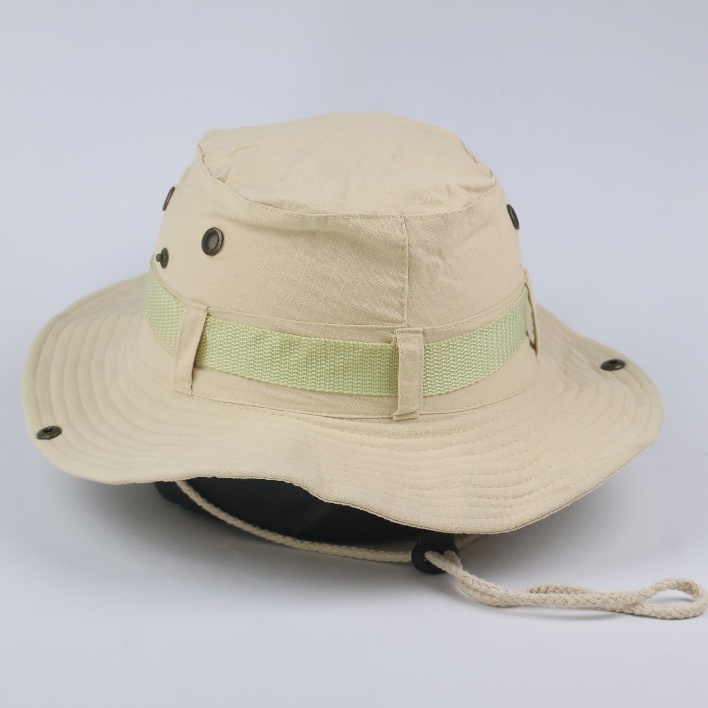 Outdoor Boonie Hat with Lime Green Band - Beige (57-59cm)