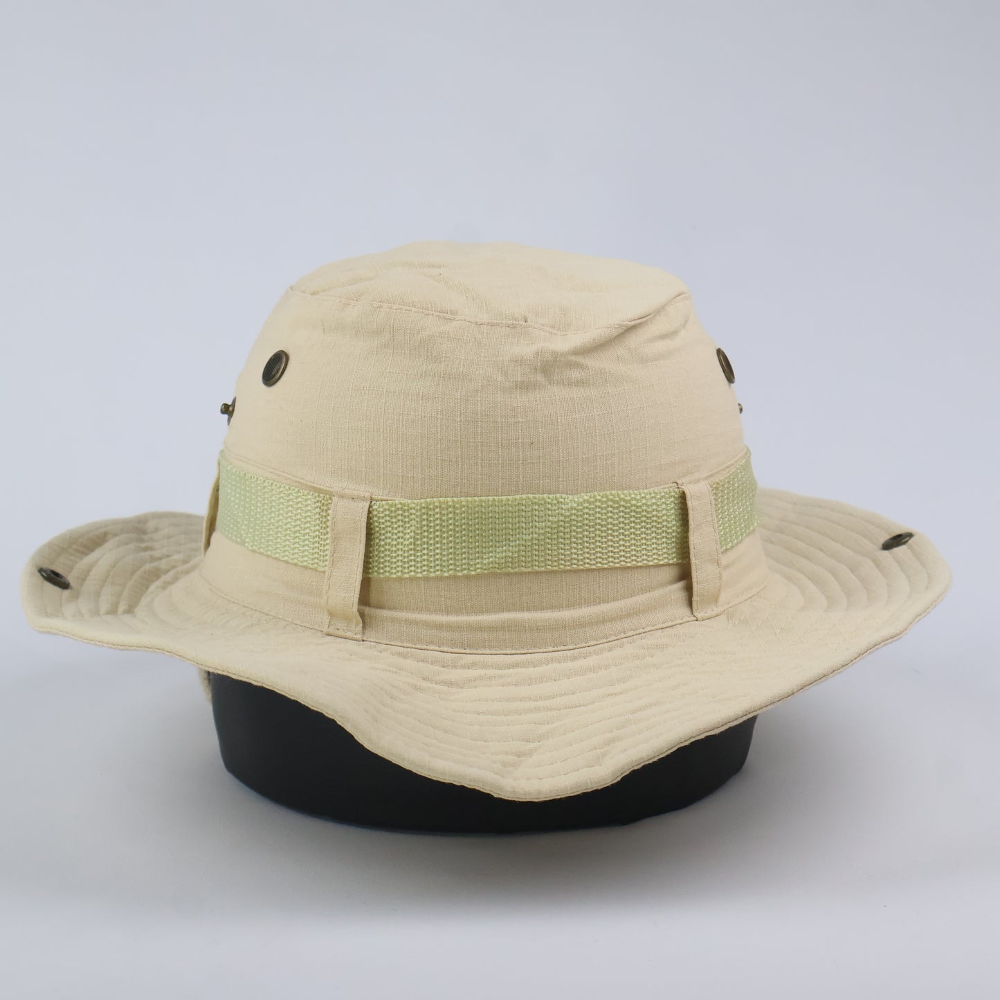 Outdoor Boonie Hat with Lime Green Band - Beige (57-59cm)
