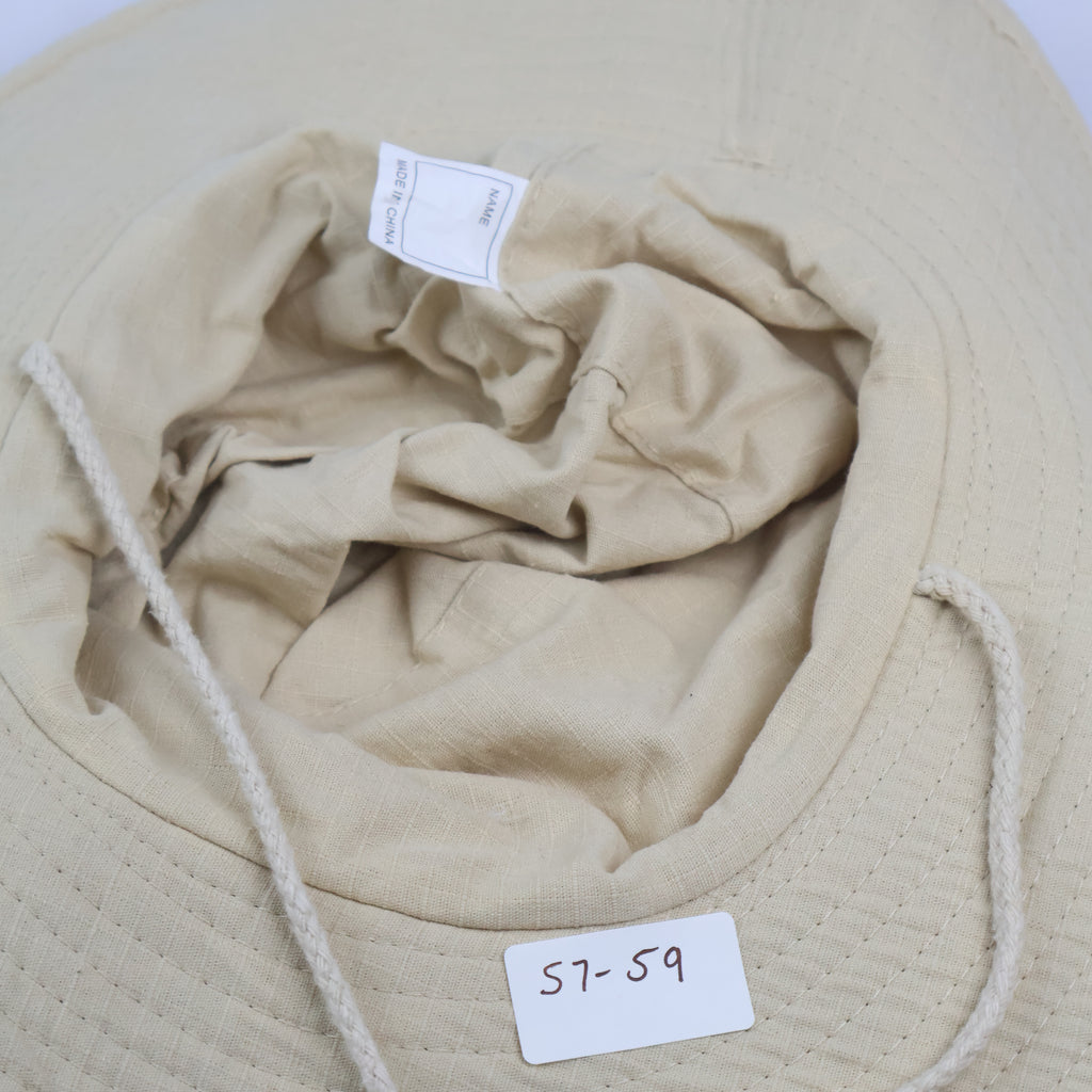 Outdoor Boonie Hat with Lime Green Band - Beige (57-59cm)