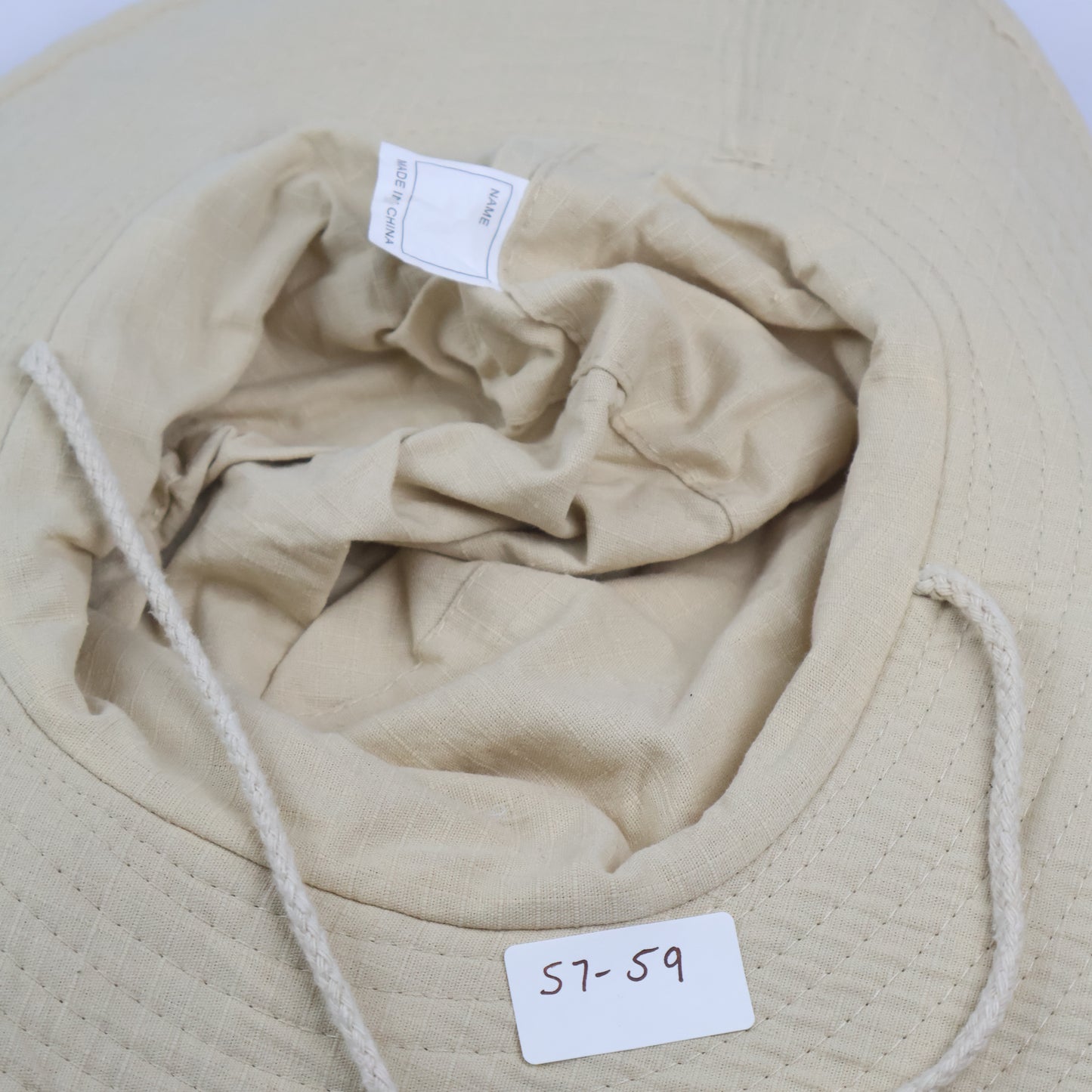 Outdoor Boonie Hat with Lime Green Band - Beige (57-59cm)