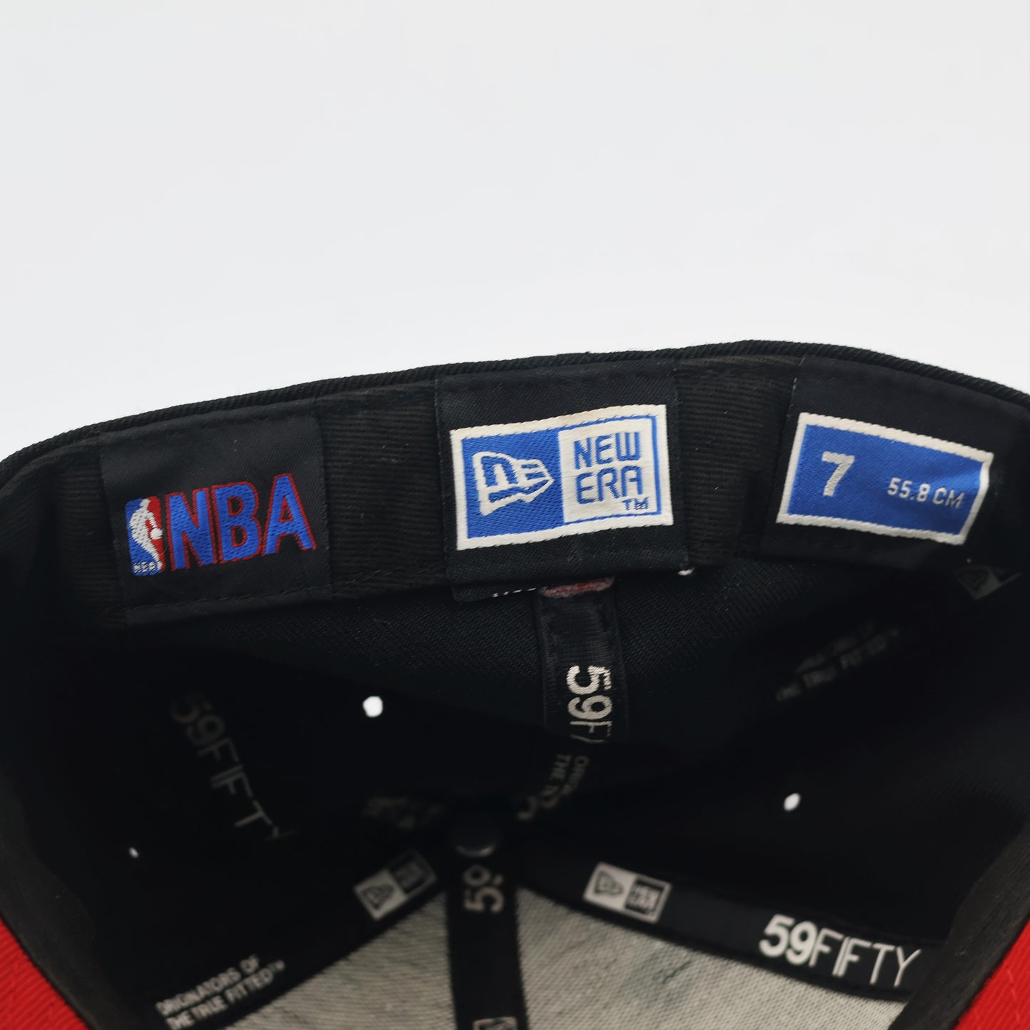 Vintage Chicago Bulls New Era Pinstripe Thrifted Cap - Red & White Details