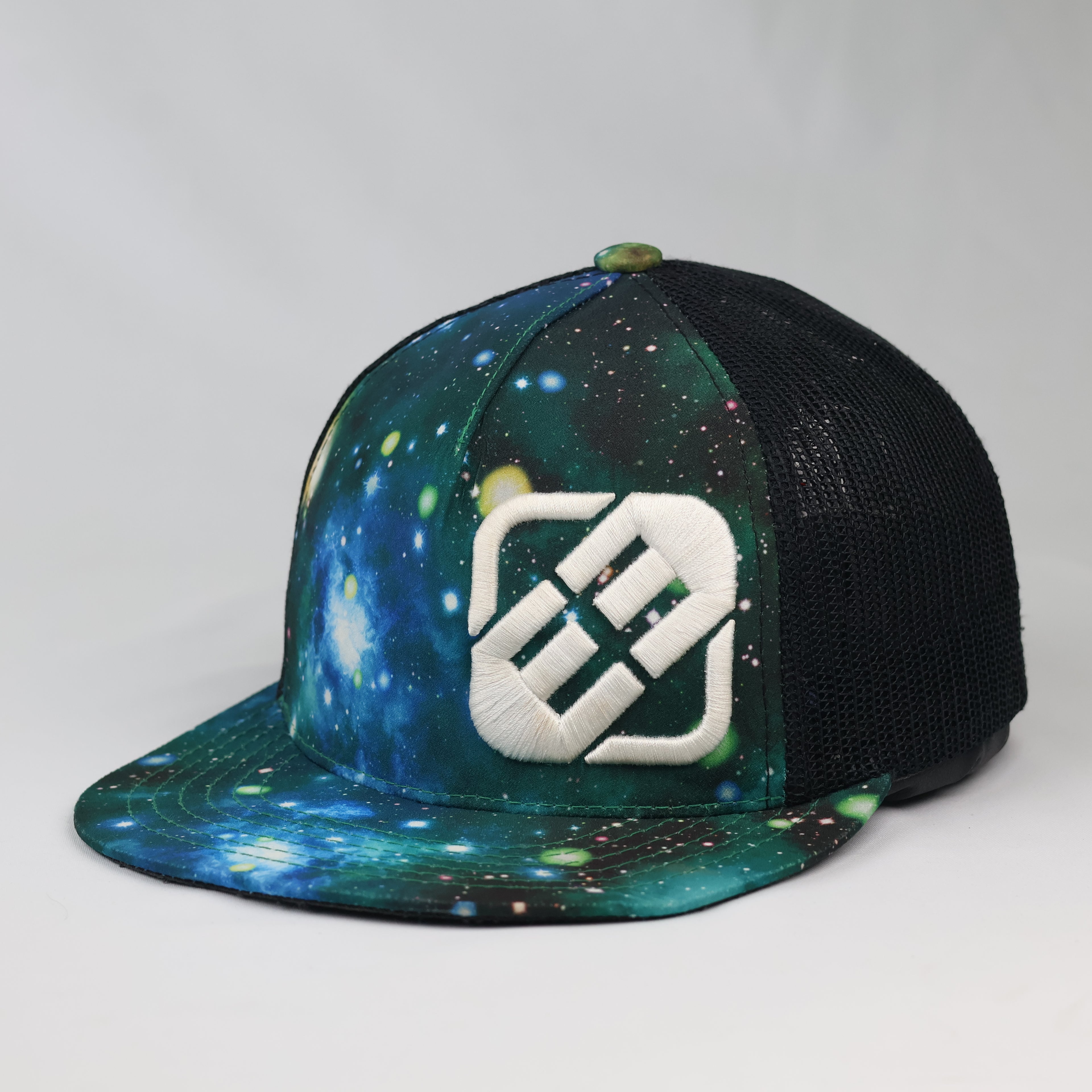 Thrifted Freegun Cosmic Nebula Flat Brim Trucker Cap