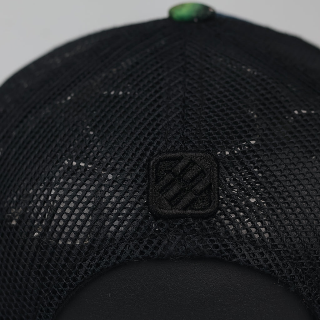 Thrifted Freegun Cosmic Nebula Flat Brim Trucker Cap