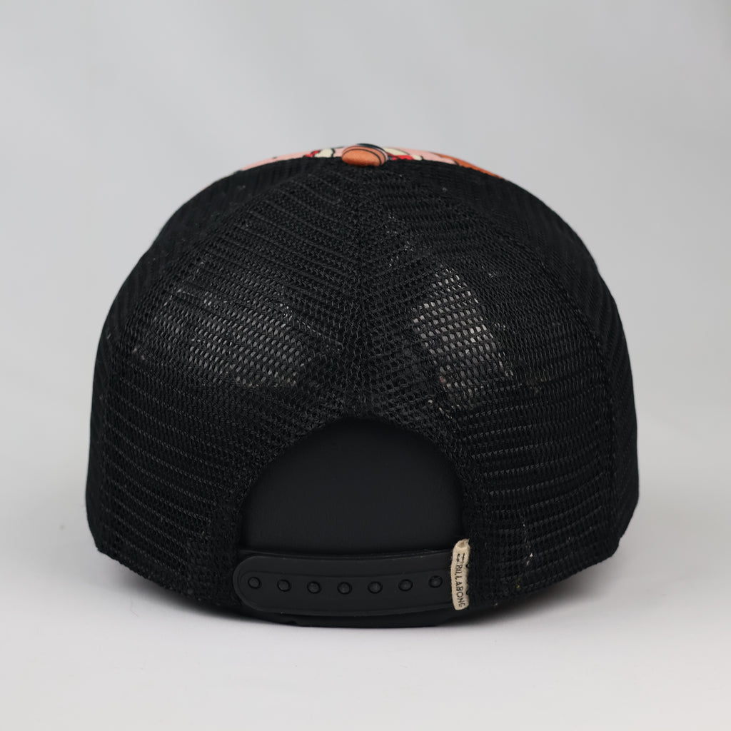 Thrifted Billabong Hibiscus Print Snapback Trucker Cap