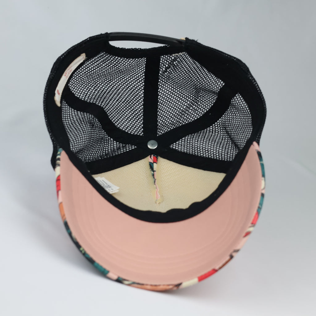 Thrifted Billabong Hibiscus Print Snapback Trucker Cap