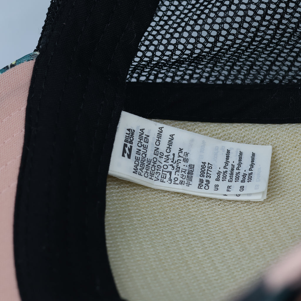 Thrifted Billabong Hibiscus Print Snapback Trucker Cap
