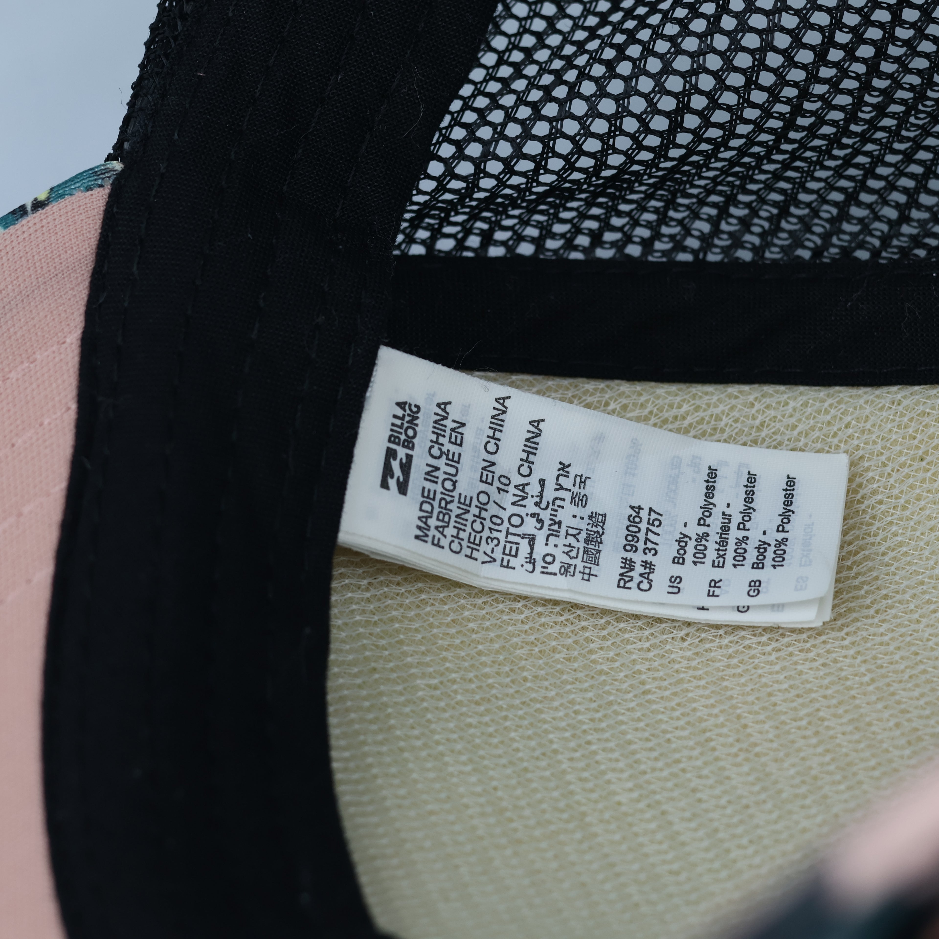 Thrifted Billabong Hibiscus Print Snapback Trucker Cap