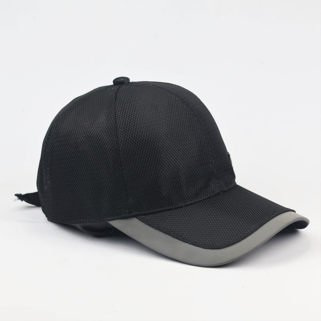 Outdoor Active Sports Mesh Breathable Performance Thrifted Cap - Black